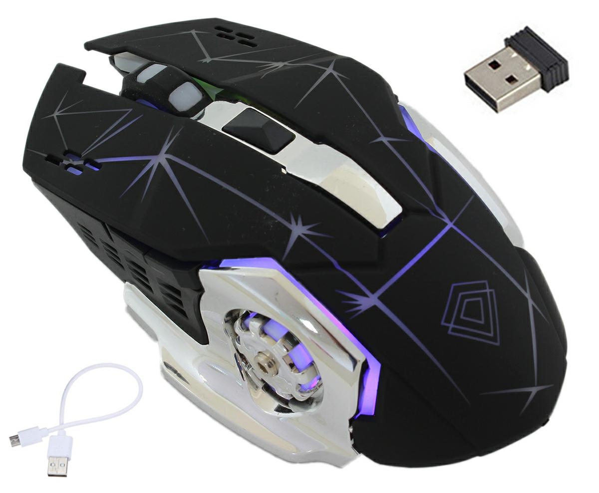 AK302A--Bezprzewodowa myszka gamingowa z podświetleniem LED RGB. Nowoczesny wygląd myszy oraz wysoka ergonomia zapewniają wysoki komfort użytkowania. Zasilana za pomocą wbudowanego akumulatora (ładowanie dołączonym w zestawie kablem). Nie wymaga żadnych doda