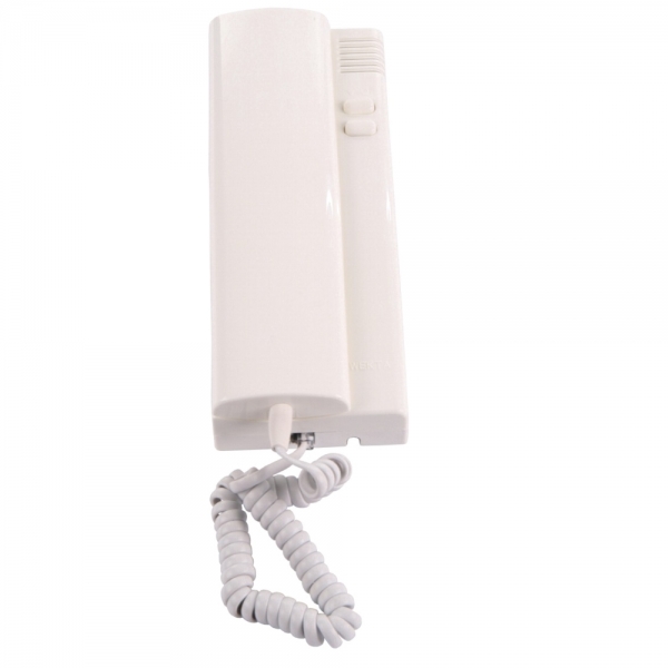 TK-7-B--Unifon domofonowy wyposażony w dekoder adresujący, przeznaczony do pracy w systemach dwużyłowych z centralami takich firm jak Laskomex, Proel. Unifon posiada płynną regulację wywołania, wkładka słuchawkowa o impedancji ok. 50?140 Ohm, przycisk otwier