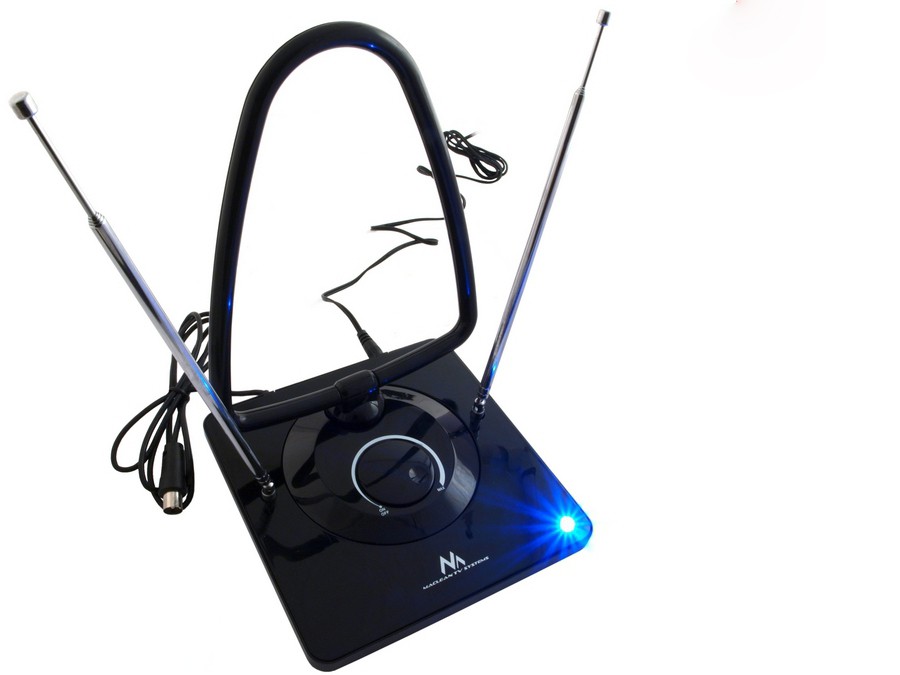 CEN-23816--Antena TV Radio  DVB-T pokojowa Maclean MCTV-963Antena pokojowa ze wzmacniaczem UHF/VHF/FM  Parametry: wzmocnienie 45dB - regulowanezakres częstotliwości 40 - 862 MHzwzmocnienie VHF - 36dBwzmocnienie UHF - 45dBimpedancja 75&amp;Omega;zasilanie 12