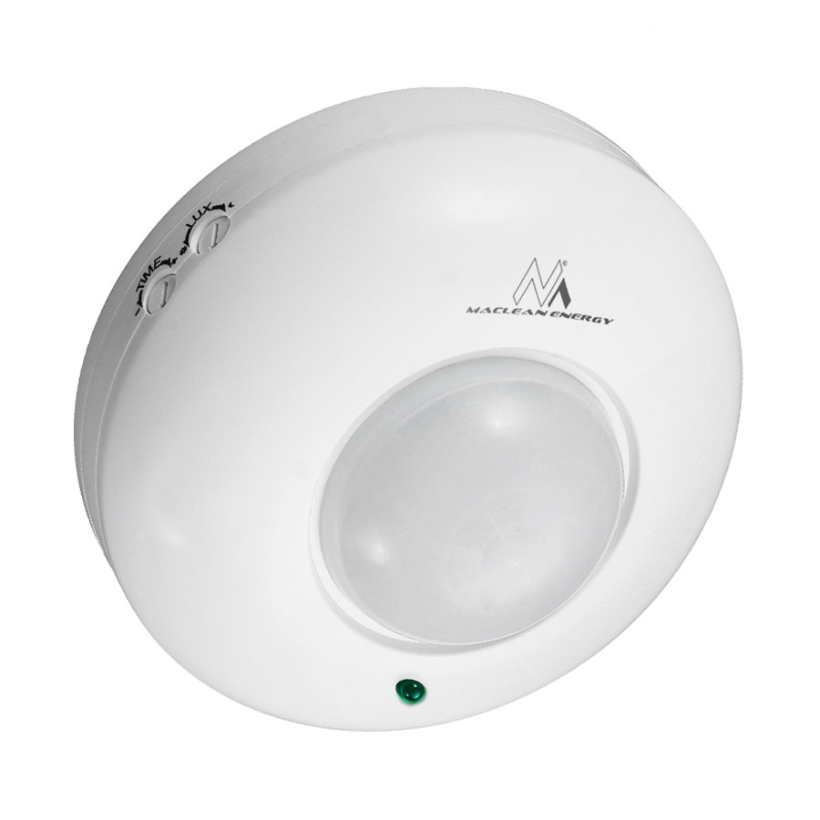 CEN-34399--MCE19 Czujnik ruchu pir sufitowy Maclean Energy 1200W zasięg 6mOpis produktu:Sufitowy czujnik ruchu 360&amp;deg; - urządzenie mające na celu automatyzację proces&amp;oacute;w elektrycznych, przy jednoczesnej oszczędności energii elektrycznej.