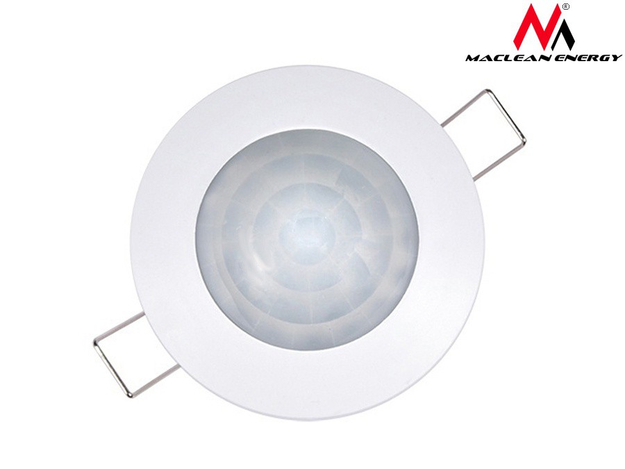 CEN-34400--MCE20 Czujnik ruchu pir sufitowy do zabudowy Maclean Energy 200W zasięg 6mSufitowy czujnik ruchu 360&amp;deg; - urządzenie mające na celu automatyzację proces&amp;oacute;w elektrycznych, przy jednoczesnej oszczędności energii elektrycznej.Czu