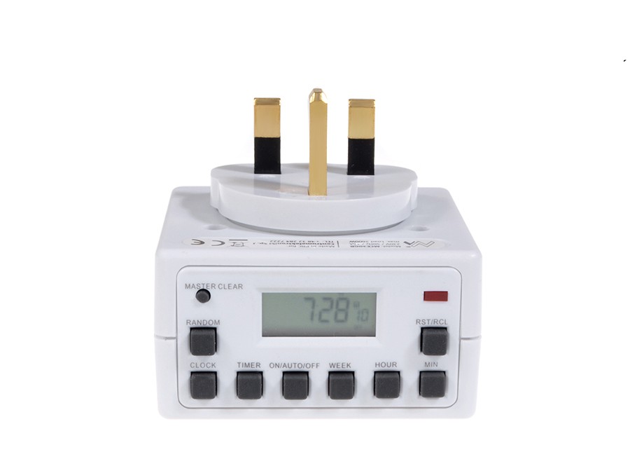 CEN-38262--MCE30GB Timer cyfrowy Maclean Energy, wersja angielskaCyfrowy, programowalny timer - programowany włącznik / wyłącznik czasowy.Funkcje:10 program&amp;oacute;w włączenia / wyłączenia z krokiem 1 minutowymręczne włączanie / wyłączanielosowe włączan