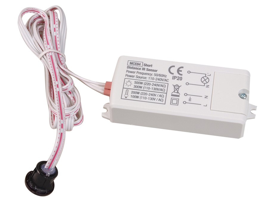 CEN-41187--Czujnik załącza obwód elektryczny w momencie zarejestrowania ruchu ręki z odległości 5-6 cm. Urządzenie służyć do oświetlenia luster, szafek itp.Urządzenie to służy do automatycznego uruchamiania światła, w momencie gdy ktoś pojawi się w zasięgu czuj