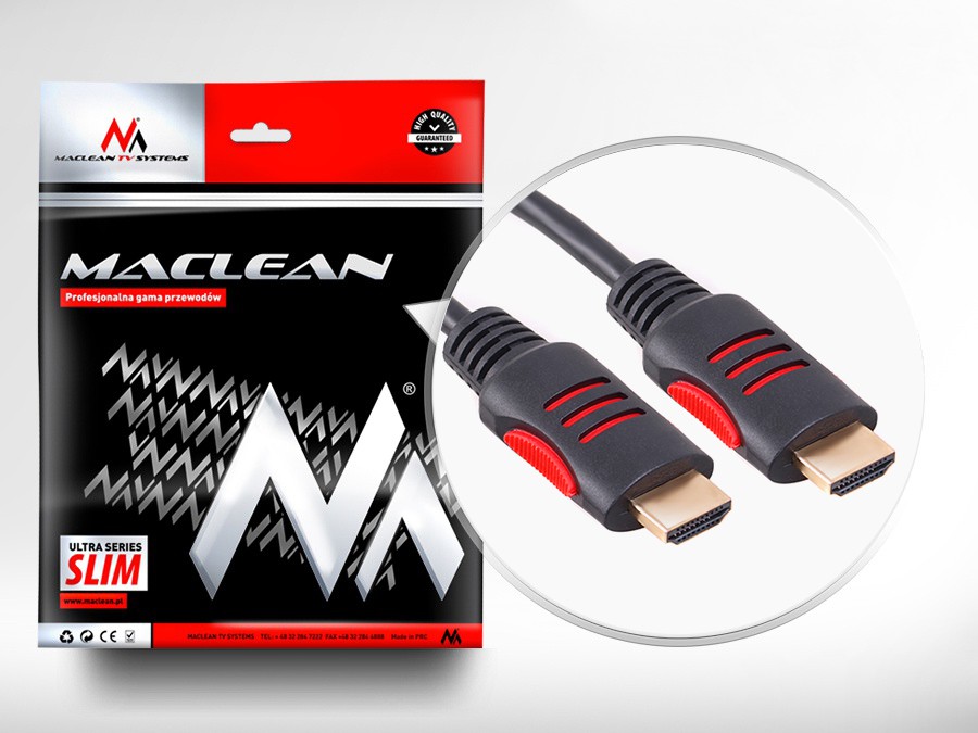 CEN-42189--MCTV-814 42189 Przew&amp;oacute;d kabel hdmi-hdmi 5m v1.4 30AWG z filtrami ferrytowymiPrzew&amp;oacute;d MCTV-814 idealnie nadaje się do podłączenia wszelkich urządzeń. Kabel jest zgodny ze standardem HDMI 1.4, obsługuje rozdzielczości 4K 409