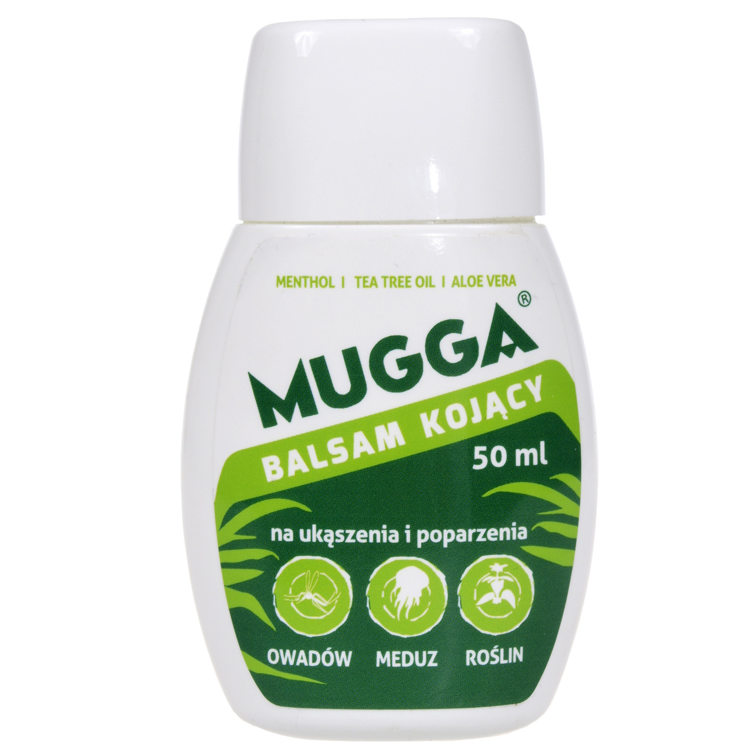CEN-42793--Opis produktu:PREPARAT MUGGA BALSAM - po ukąszeniach owadów i poparzeniach meduz i pokrzyw. Łagodzi ból i swędzenie co zapobiega rozdrapywaniu ran.MUGGA BALSAM KOJĄCYBalsam kojący Mugga przeznaczony dla osób dorosłych oraz dzieci od 2 roku życia, do 