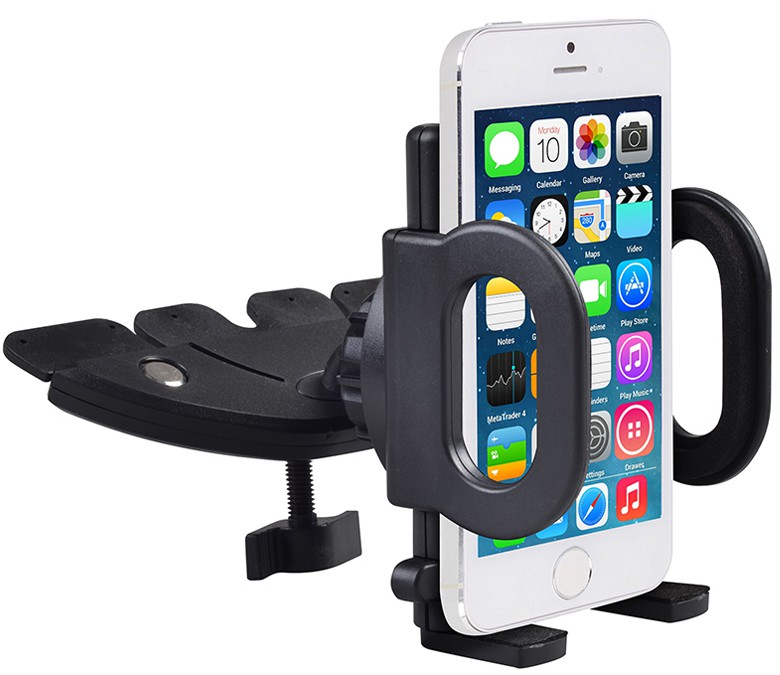 CEN-42811--Opis produktu:Uniwersalny uchwyt samochodowy do łatwego montażu w slocie płyt CD w niemal każdym aucie. Dzięki temu innowacyjnemu rozwiązaniu nie zasłonisz sobie widoku przedniej szyby, co poprawi Twoje bezpieczeństwo. Uchwyt wykonano z dobrej jakośc