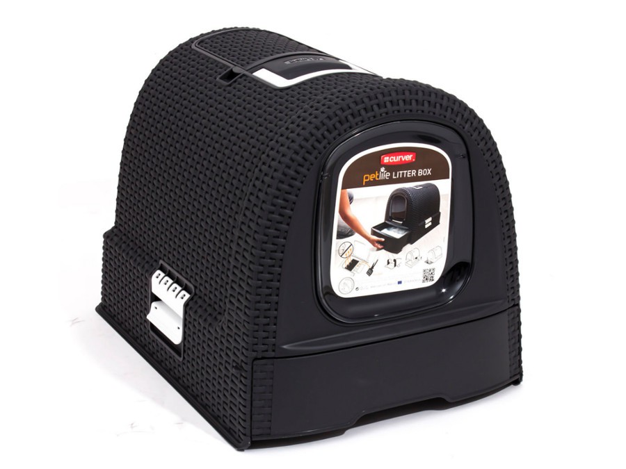 CEN-45898--Toaleta dla kota Curver Pet Life grafitowa