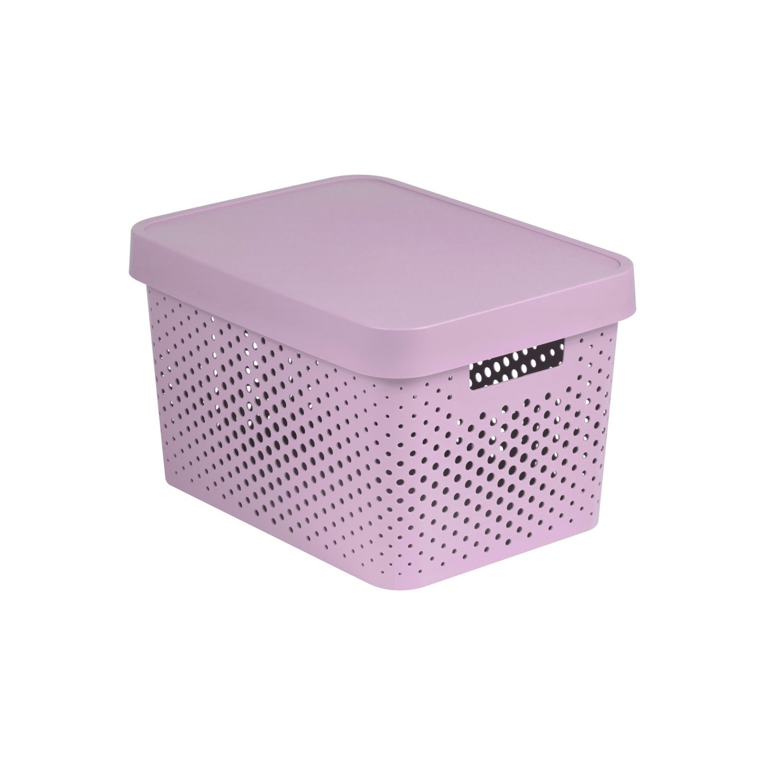 CEN-46858--Pojemnik ażurowy z przykrywką Infinity 17L różowy