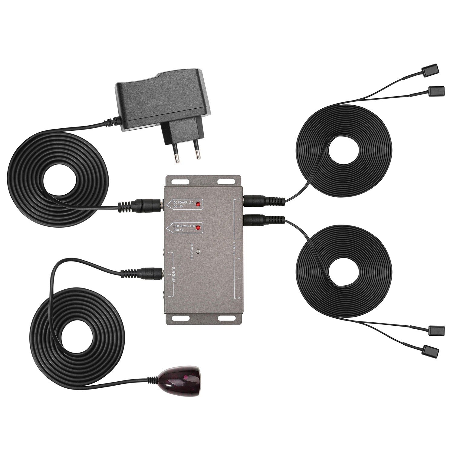 CEN-50837--Przedłużacz pilotów IRMaclean MCTV-522Przedłużacz pilotów IR do zabudowy MCTV-522 NC+, Polsat renomowanej firmy Maclean. Dzięki temu urządzeniu masz możliwość kontrolowania Twoich urządzeń RTV ukrytych wewnątrz szafek/mebli bez konieczności otwierani
