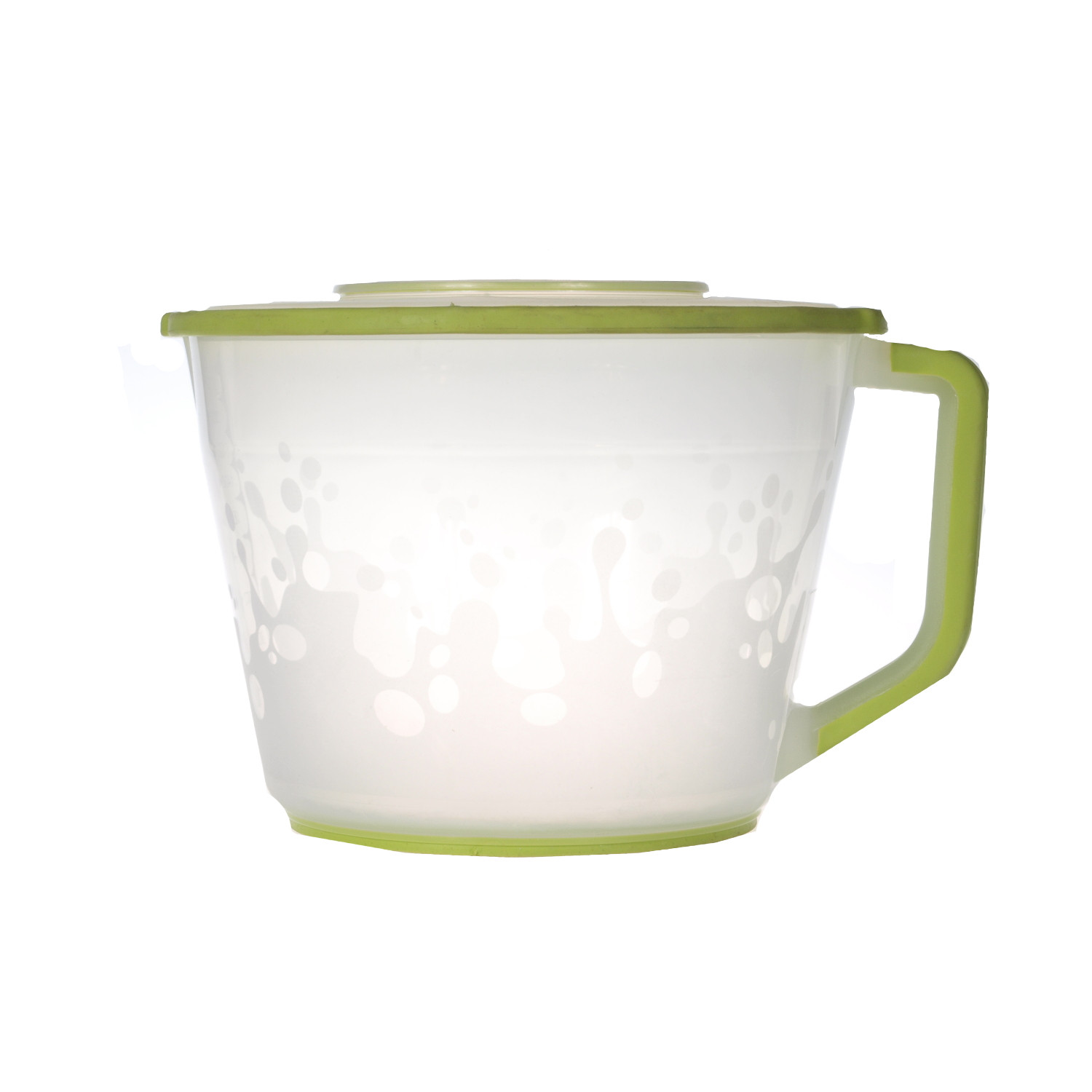 CEN-54489--Świetnie sprawdzi się podczas prac kuchennych. Ma podgumowany spód, co uniemożliwia jego przesuwanie podczas miksowania.Wyposażony jest także w wygodną rączkę oraz pokrywę ze zdejmowanym środkiem, która umożliwia włożenie trzepaczek miksera do dzbank