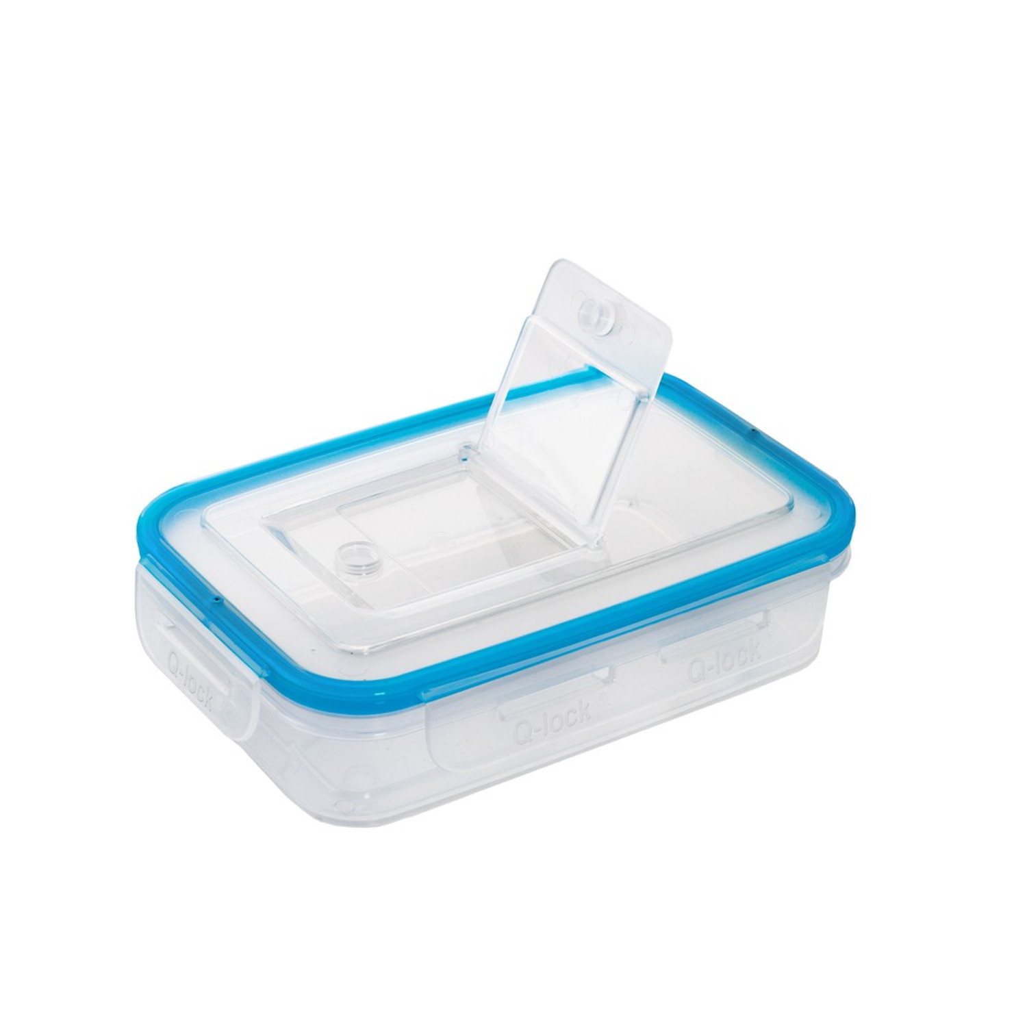 CEN-54526--Wielofunkcyjny, szczelnie zamykany pojemnik BranQ Q-Lock 575ml. Wykonany z kontrolowanego, wolnego od PBA tworzywa.Praktyczne zamki w formie klipsów oraz guma na pokrywce pojemnika, gwarantują bezpiecznie przechowaną zawartość. Można w nim chłodzić, 