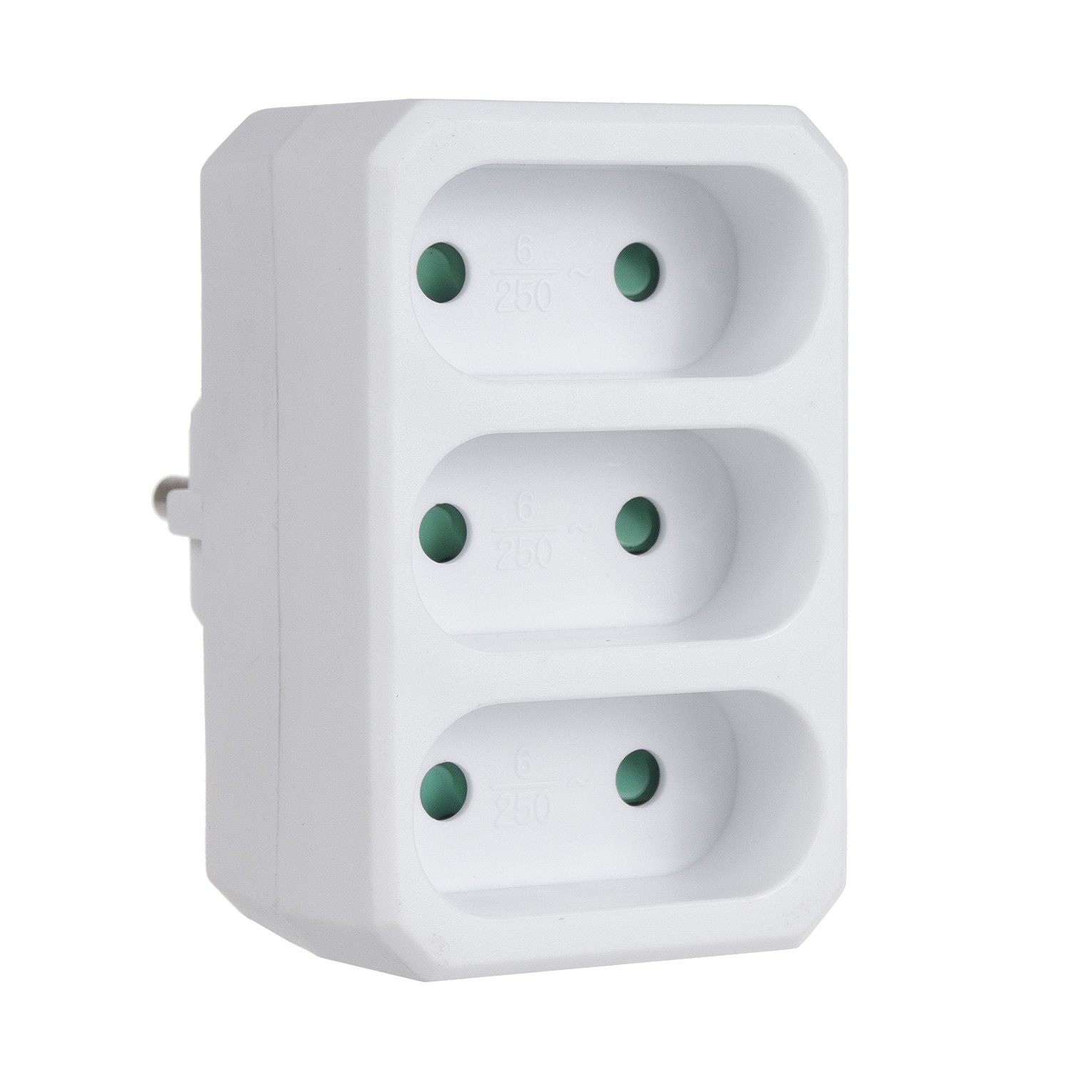 CEN-54811--MCE212Gniazdko prądowe potrójne płaskie Maclean Energy MCE212 (3x6A) z wtykiem uniwersalnym.ZabezpieczenieGniazdko MCE213 posiada zabezpieczenie przed niepowołanym dostępem dzieci oraz uziemienie dla dwóch gniazd.Specyfikacja:Producent: Maclean Energ