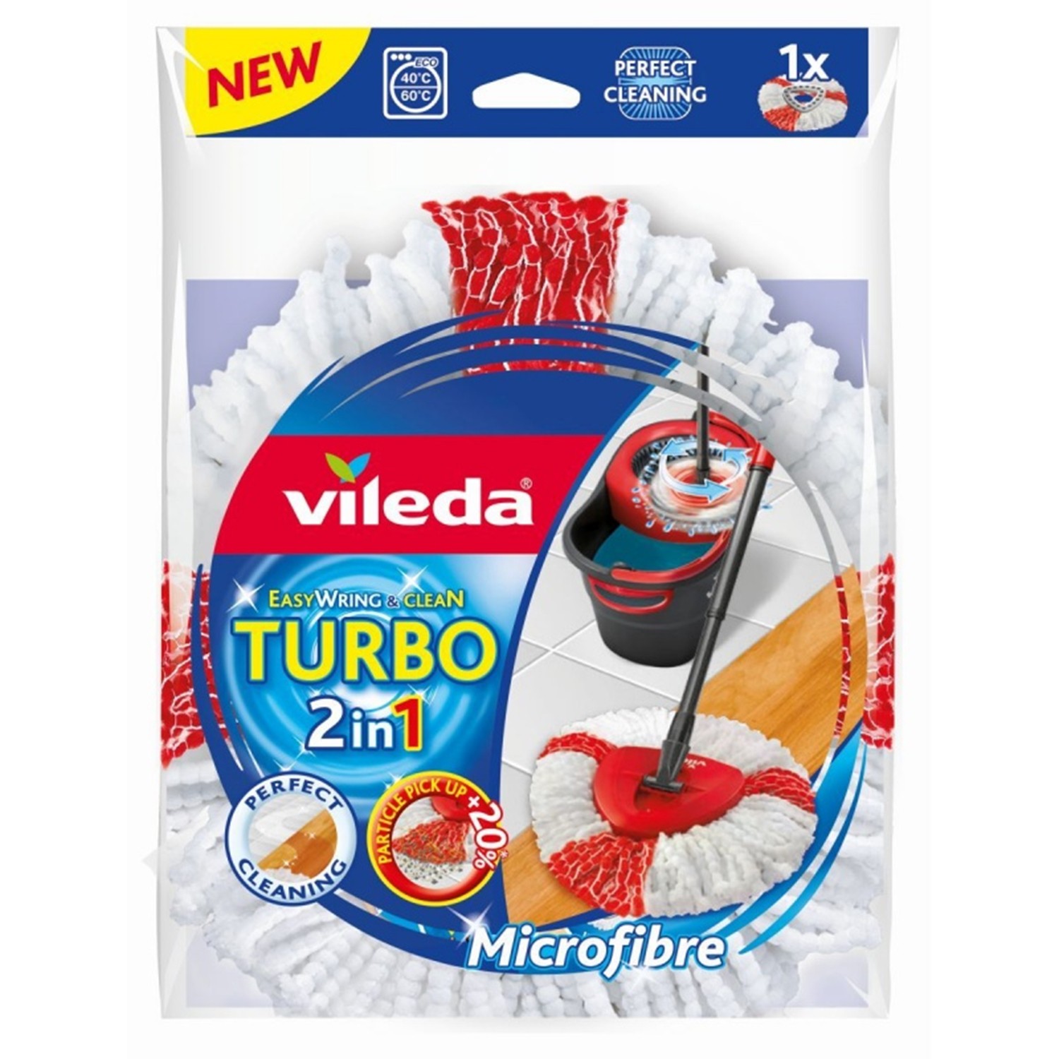 CEN-54917--Vileda Wkład do mopa Easy Wring &amp; Clean Turbo.- do wszystkich rodzajów podłóg- nie rysuje podłogi- wysoka skuteczność czyszczenia powierzchni- poradzi sobie z silnymi i zaschniętymi zabrudzeniami- brak konieczności użycia detergentów- dociera