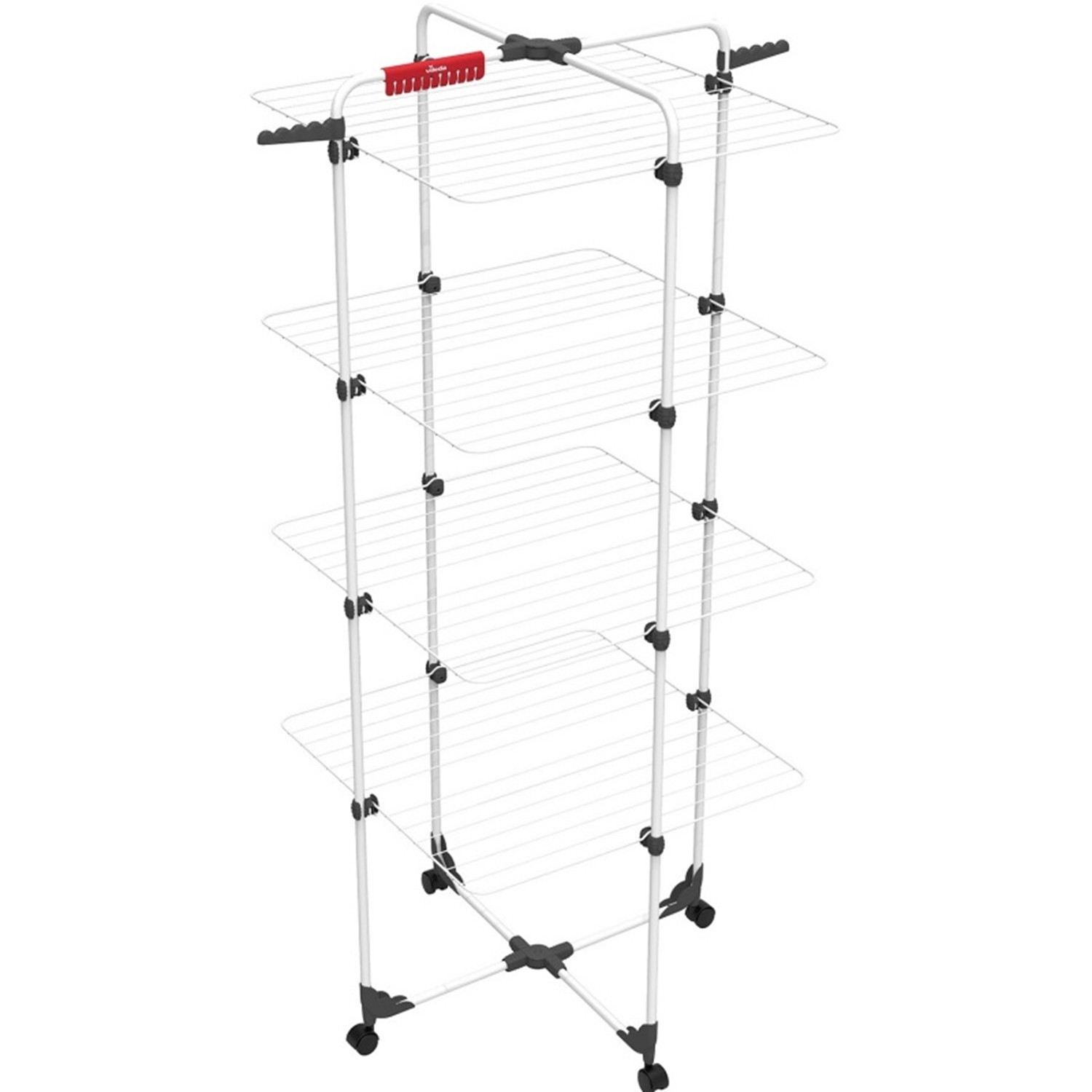 CEN-55116--Suszarka na pranie Mixer 4 to czteropoziomowa suszarka stworzona na kształt wieży. Umożliwia one rozwieszenie bardzo dużej ilości prania pomimo małej przestrzeni. Ograniczenie przestrzeni możliwe jest dzięki wykorzystaniu struktury wieży. W efekcie m