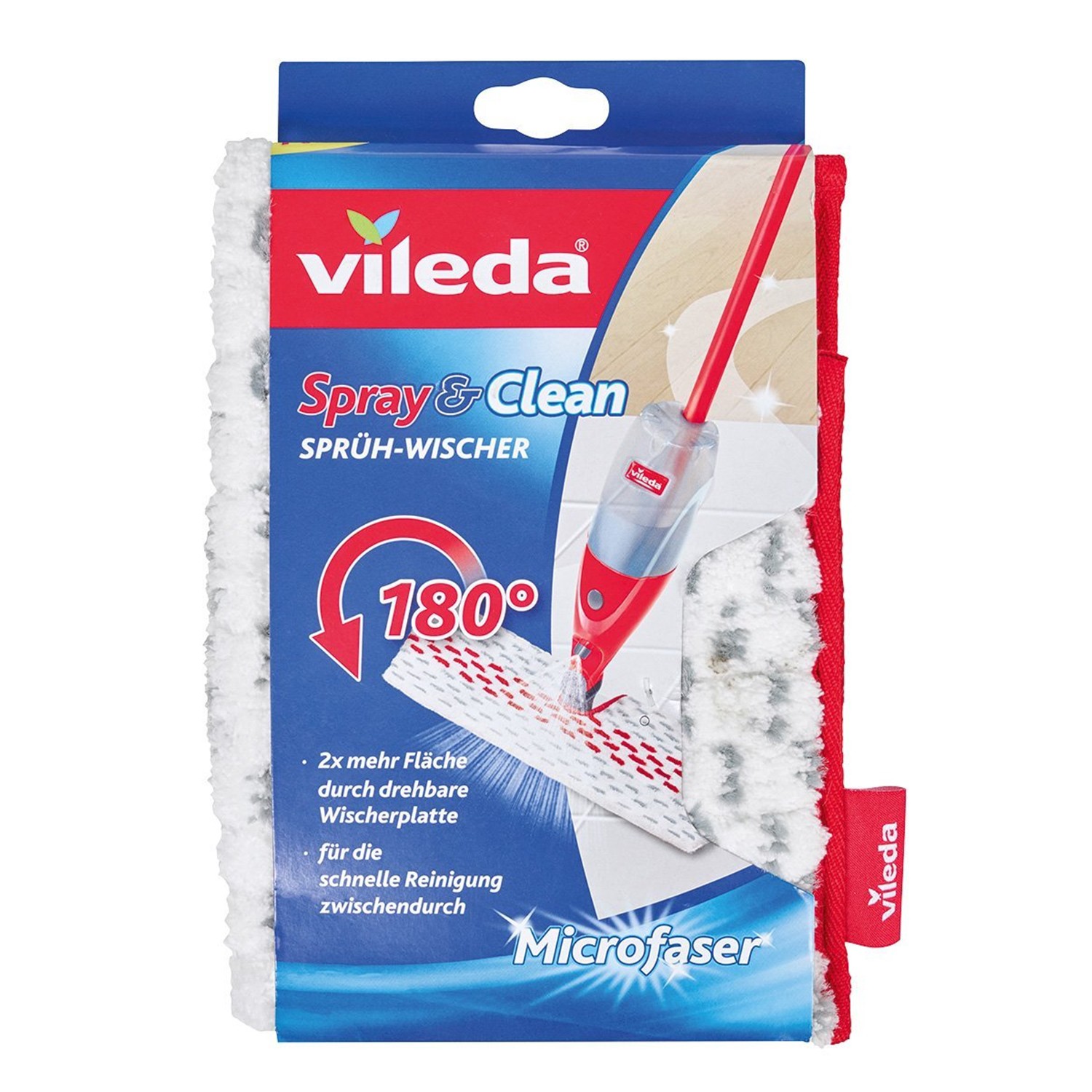 CEN-58874--Vileda Spray &amp; Clean to idealne rozwiązanie do szybkiego czyszczenia nawet dużych powierzchni.Specyfikacja- Skład: 88% mikrofibra z poliestrem, 12% poliamidu- Można prać w pralce w temperaturze 60°CZestaw zawiera- Wkład do mopa Spray &amp
