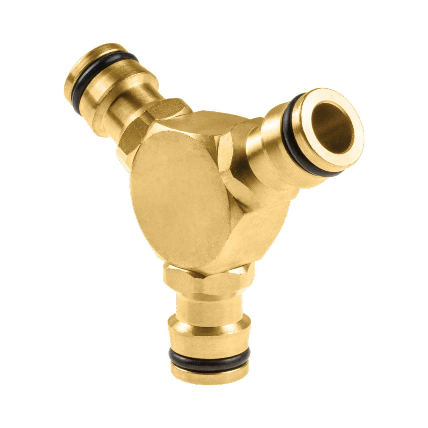 CEN-60036--Łącznik trójnik CELLFAST BRASS?.Przeznaczony do rozłącznego połączenia (rozgałęzienia) trzech końców węży z zamontowanymi szybkozłączami 1/2? lub 3/4?. Wykonane z wytrzymałego mosiądzu.Specyfikacja- Nazwa: Cellfast 52-845- Linia: Brass- Kategoria: na