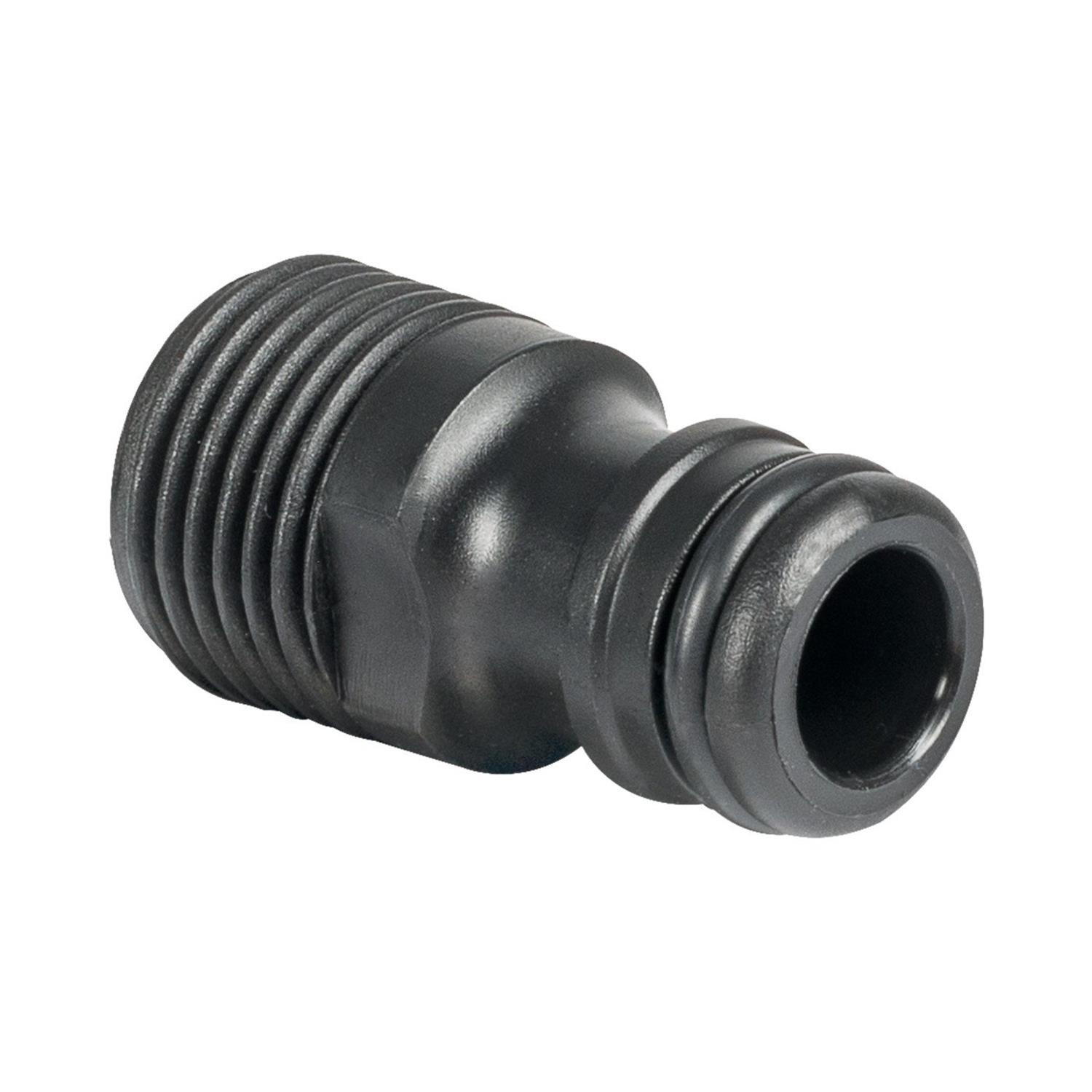 CEN-60041--rzyłącze z gwintem zewnętrznym Ideal Line 13 mm (1/2") Cellfast.Zapewnia szybkie i wygodne rozłączne podłączenie węża do kranu z gwintem wewnętrznym.Stosowane jest w systemach podlewania i nawadniania.Przyłącze należy wkręcić w kran, końcówkę wę