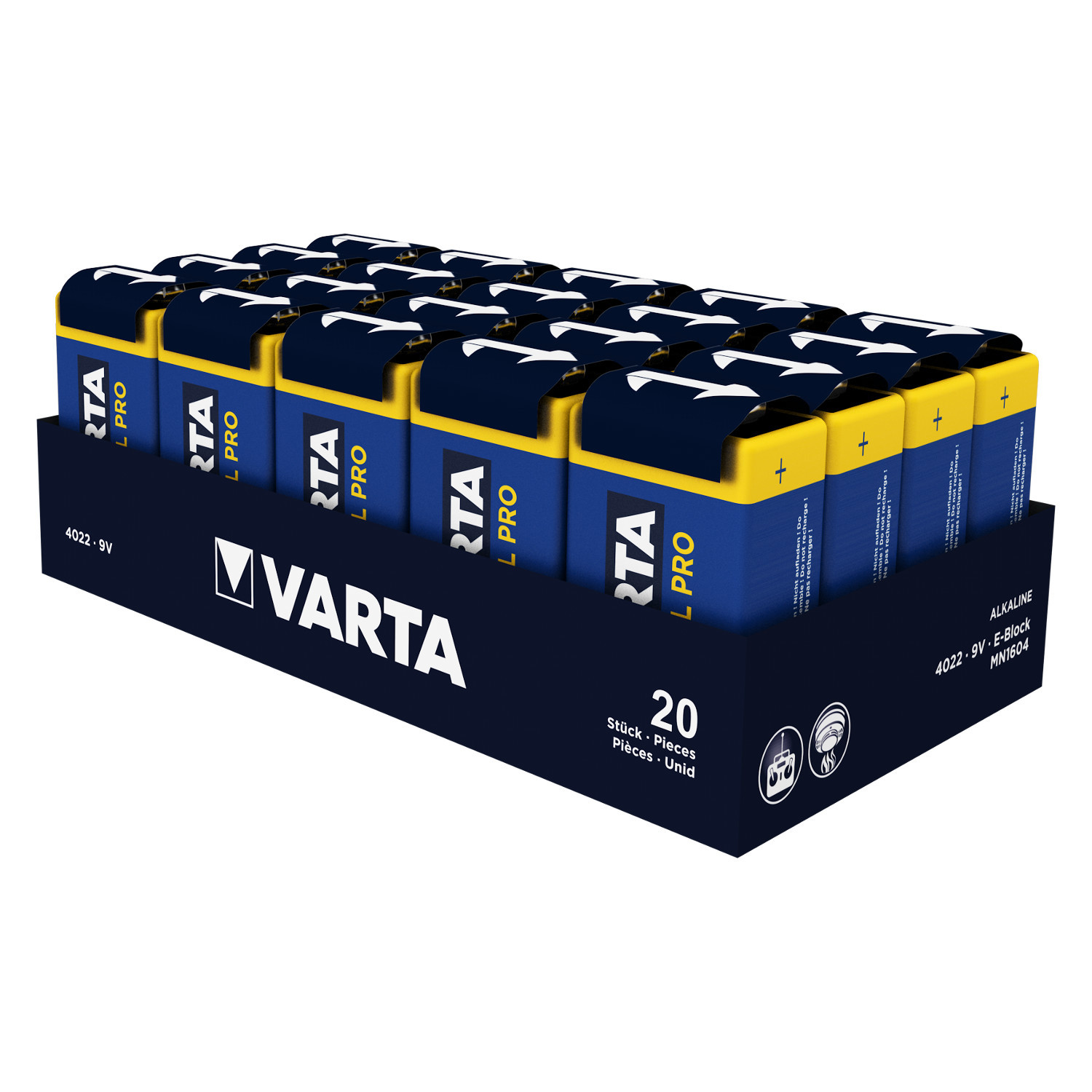 CEN-60524--Zaawansowana bateria alkaliczna 6LR61/9V Industrial (wzmocniona bateria High Energy), dedykowana do zastosowań przemysłowych/profesjonalnych. Ogniwo bardziej wytrzymałe niż cynkowo-węglowe. Przeznaczona do urządzeń, gdzie długość działania oraz moc m
