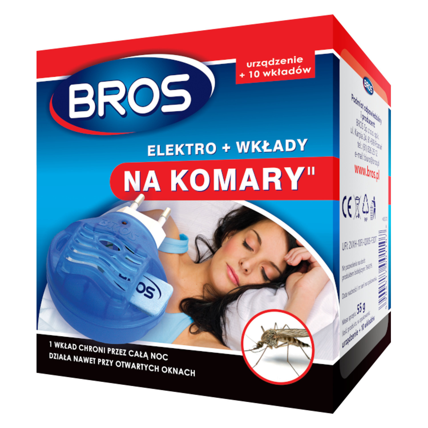 CEN-67163--Urządzenie z wkładami w formie płytki zapewnia skuteczną ochronę pomieszczeń przed insektami, zwłaszcza komarami. Wielogodzinne działanie parującej substancji zapewnia ochronę pomieszczenia przez całą noc.Specyfikacja- Producent: Bros- Symbol produce