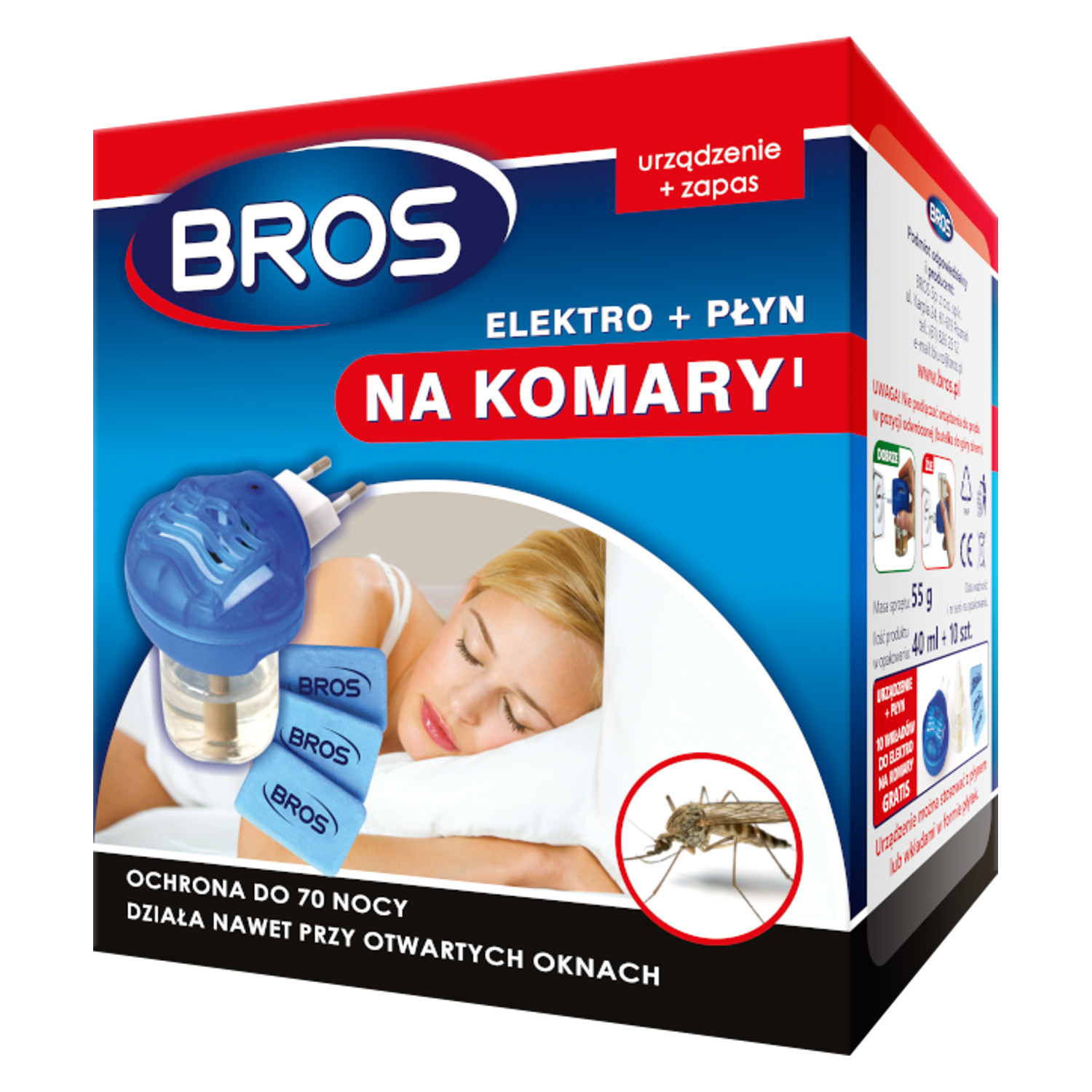 CEN-67165--Zapewnia ochronę przed owadami latającymi, zwłaszcza komarami - zwabionymi do mieszkań światłem. Urządzenie włączone do kontaktu powoduje parowanie substancji, która działa na owady już znajdujące się w pomieszczeniu oraz chroni pomieszczenie przed k