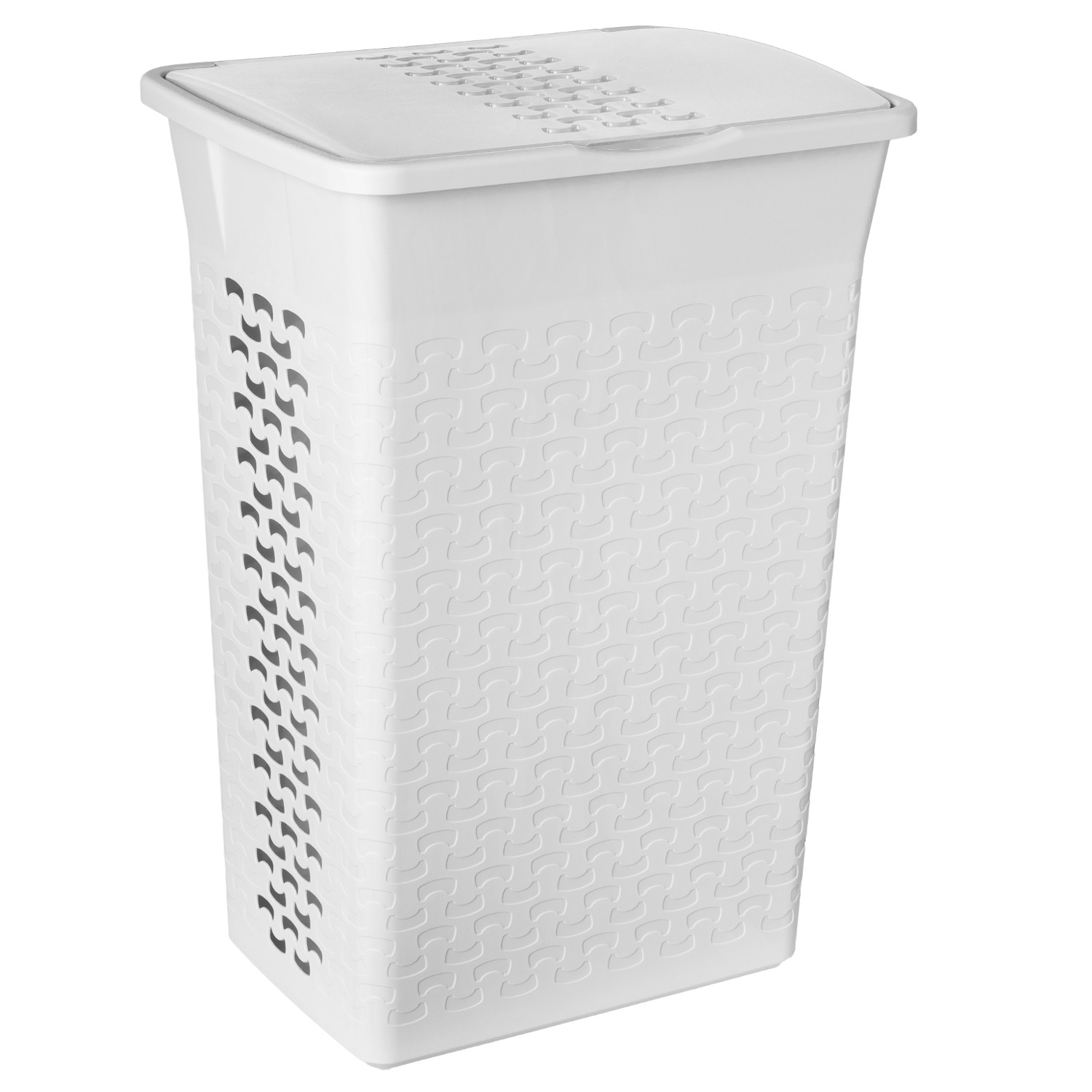 CEN-67798--Kosz łazienkowy doskonałej jakości. Lekko perforowany, dyskretnie skrywa swoją zawartość. Idealny do pralni, suszarni, łazienki. W eleganckim, klasycznym białym kolorze.Specyfikacja- Producent: BranQ- Model: Cotton 55L- Oznaczenie producenta: 1413 bi