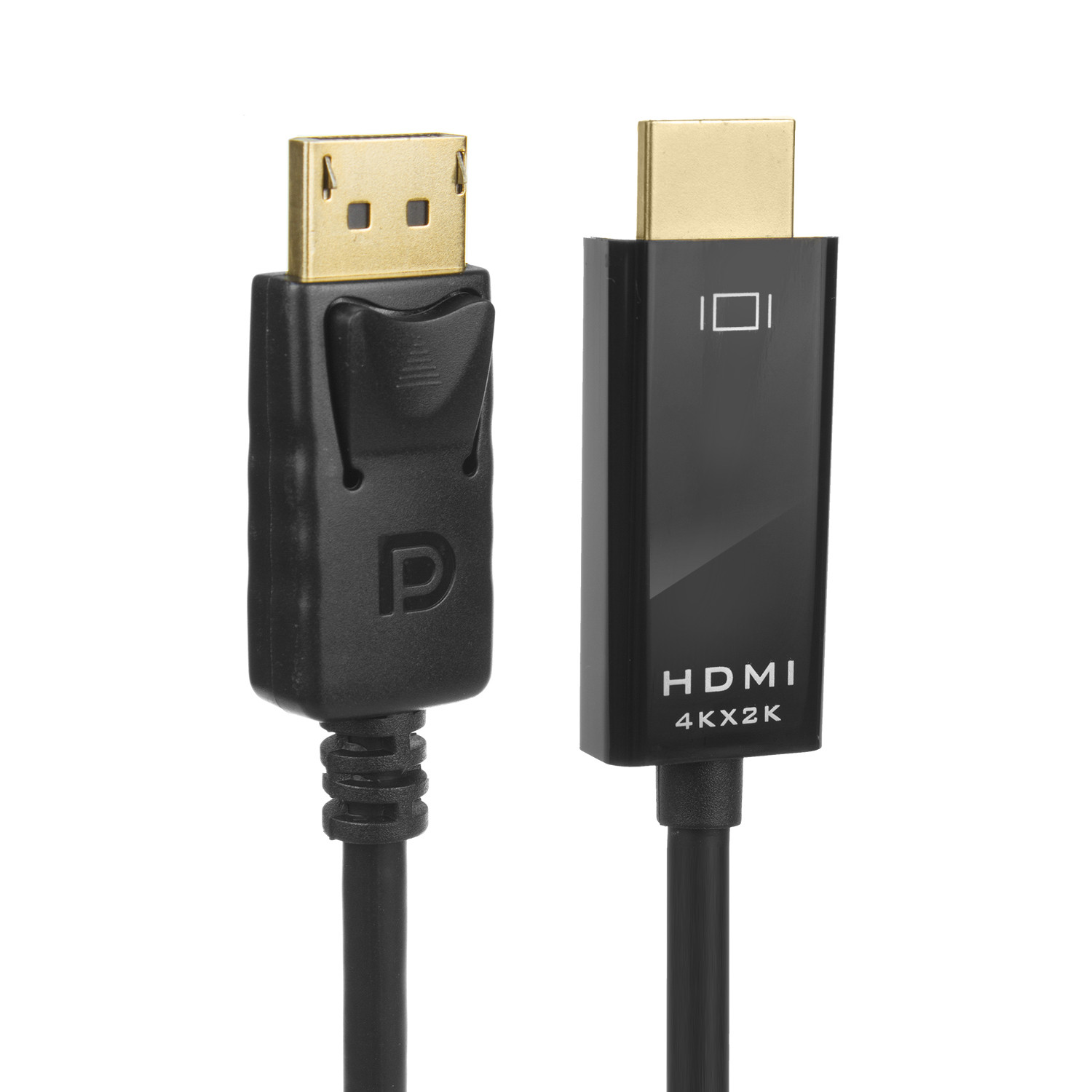 CEN-69646--Wysokiej jakości kabel Display Port (DP) - HDMI umożliwia podłączenie komputerów PC lub laptopów z wyjściem Display Port do monitorów, telewizorów lub projektorów z wejściem HDMI. Kabel pozwala na przesłanie obrazu w maksymalnej rozdzielczości 4K/30H