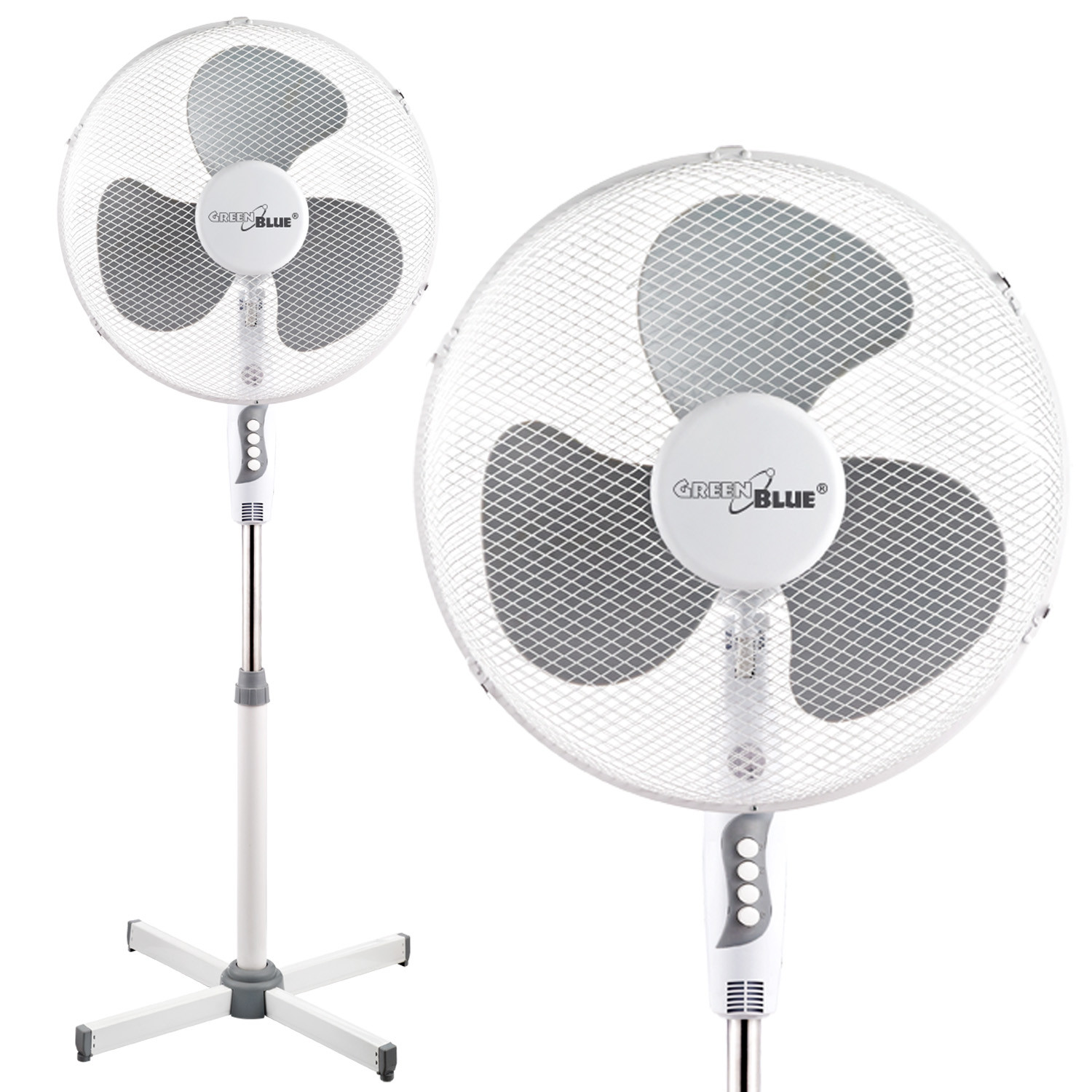 CEN-69871--Cichy i i wydajny wentylator stojący o średnicy 40 cm. Idealny do sklepu, domu lub biura.Wentylator jest bardzo łatwy w montażu. Szeroka 4 ramienna podstawka z gumowymi nóżkami zapewnia odpowiednią stabilność.Bezstopniowa regulacja wysokości pozwala 