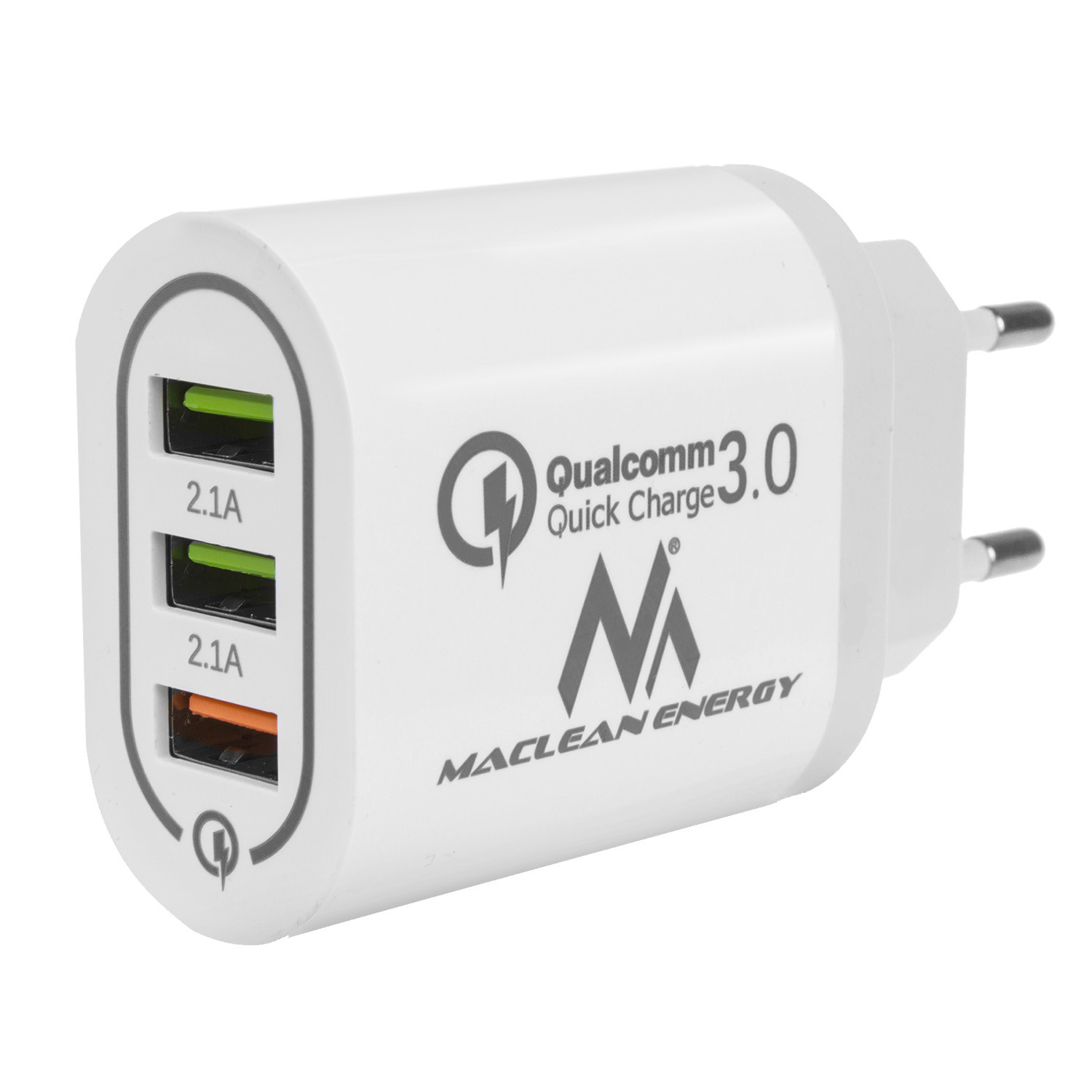 CEN-70309--Niewiarygodnie szybkie ładowanieŁadowarka obsługuje technologię szybkiego ładowania Qualcomm Quick Charge 3.0, co pozwala na kilkukrotnie szybsze ładowanie kompatybilnych urządzeń!Jedna ładowarka - aż 3 porty USBŁadowarka pozwala ładować 3 urządzenia
