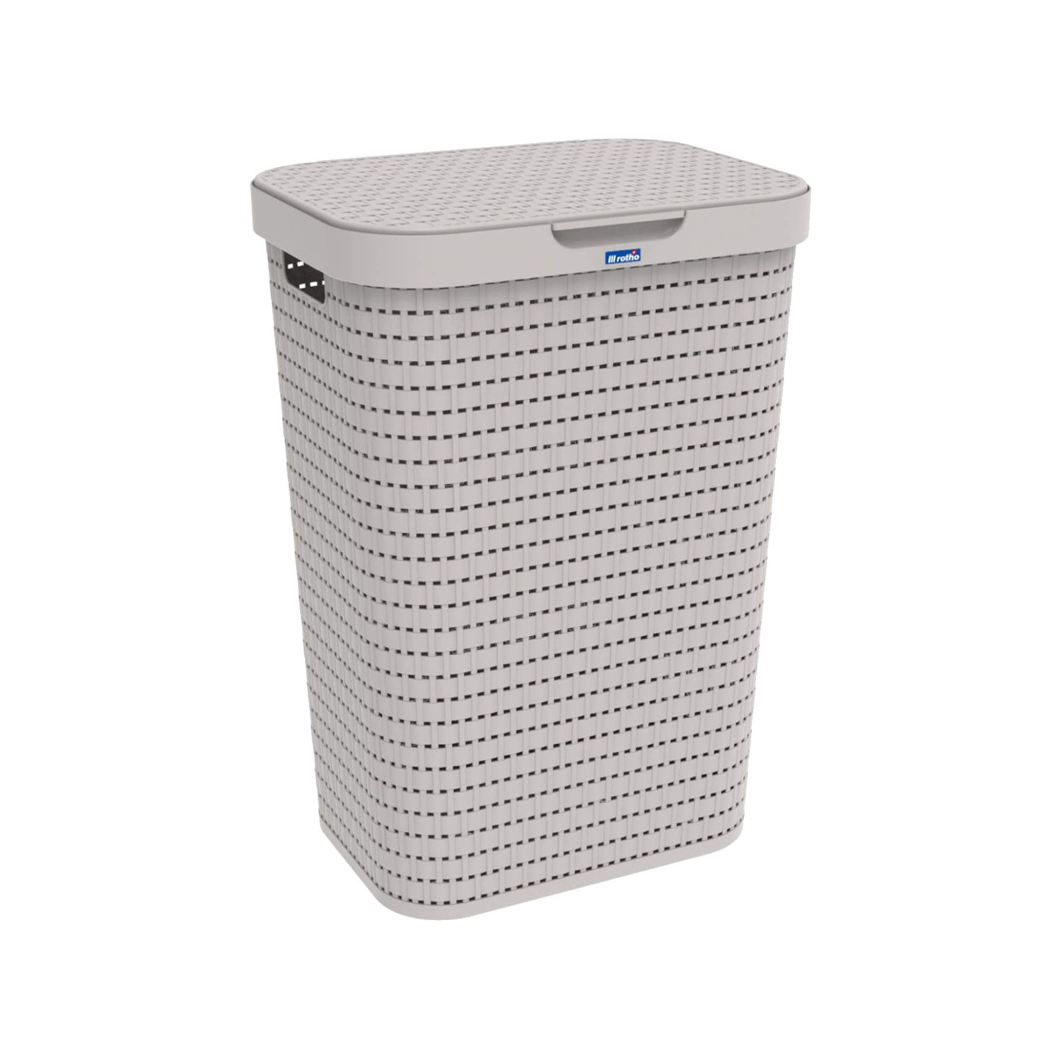 CEN-72761--Kosz na pranie bieliznę Rotho Country 55l charakteryzuje prosty i stylowy design. Świetnie komponuje się z klasyczną jak i nowoczesną aranżacją wnętrz. Ażurowa konstrukcja z rattanowym wzorem zapewnia cyrkulację powietrza. Posiada uchwyty ułatwiające