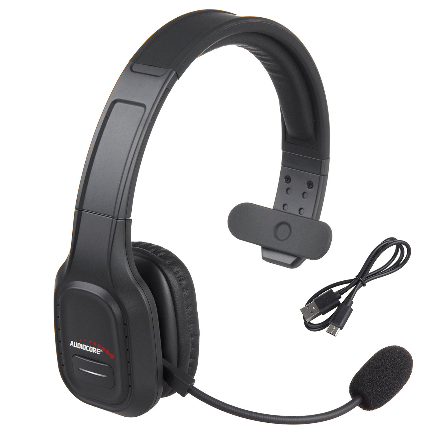 CEN-74452--Audiocore AC864Wysokiej jakości słuchawki Bluetooth z mikrofonem z funkcją ANC (Active Noise Cancelling) idealnie sprawdzą się nie tylko do pracy w call center, ale również podczas pracy i nauki zdalnej oraz do rozmów w trakcie prowadzenia samochodu.