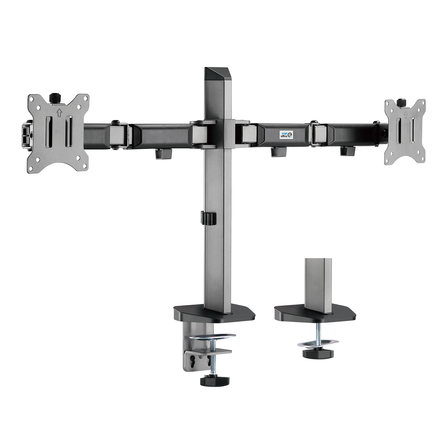 CEN-74696--Uchwyt przegubowy na dwa monitory 17"-32" Deluxe Ergo Office ER-449Uniwersalny uchwyt do monitorów LCD lub LED z możliwością montażu do blatu lub otworu na przewody. Uchwyt przeznaczony do monitorów 17" do 32", o maksymalnej wadze