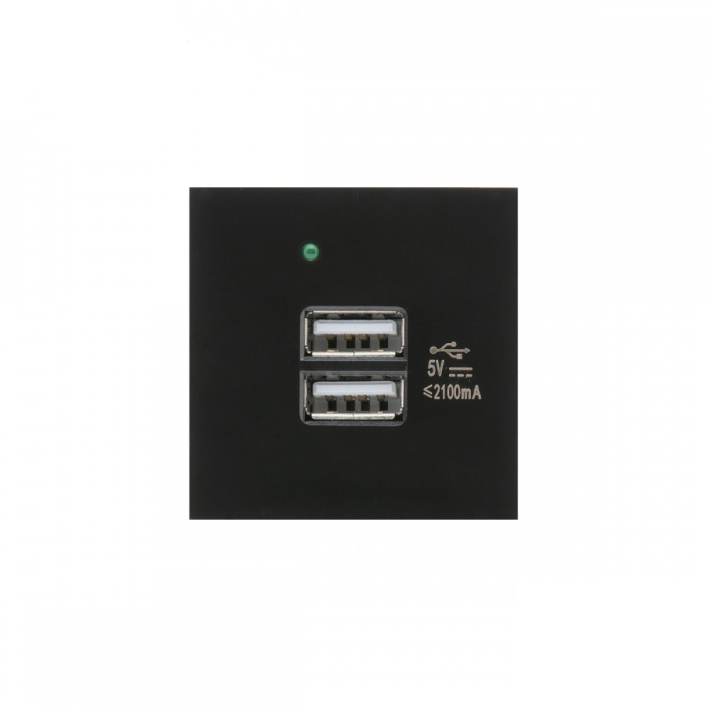 CEN-75815--Wysokiej jakości ścienne gniazdo USB. Służy jako ładowarka do wszelkiego rodzaju telefonów, smartfonów, tabletów i innych urządzeń ładowanych przez port USB. Moduł gniazda można zamontować w szklanych ramkach dostępnych w naszych ofertach.Specyfikacj