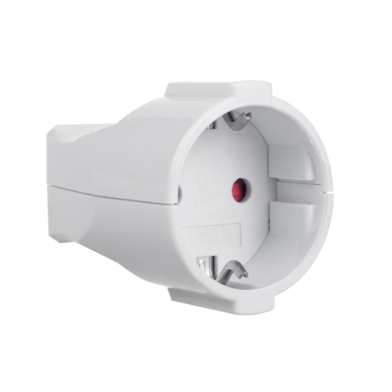 CEN-76842--Wysokiej jakości gniazdo proste na kabel schuko Maclean MCE332 z uziemieniem.Specyfikacja- Typ gniazda: F (schuko) - stosowane m.in. w Niemczech- Kabel w zestawie: nie- Maks. przekrój kabla: 3 x 1,5 mm2- Maksymalna moc znamionowa: 4000 W- Maksymalne 