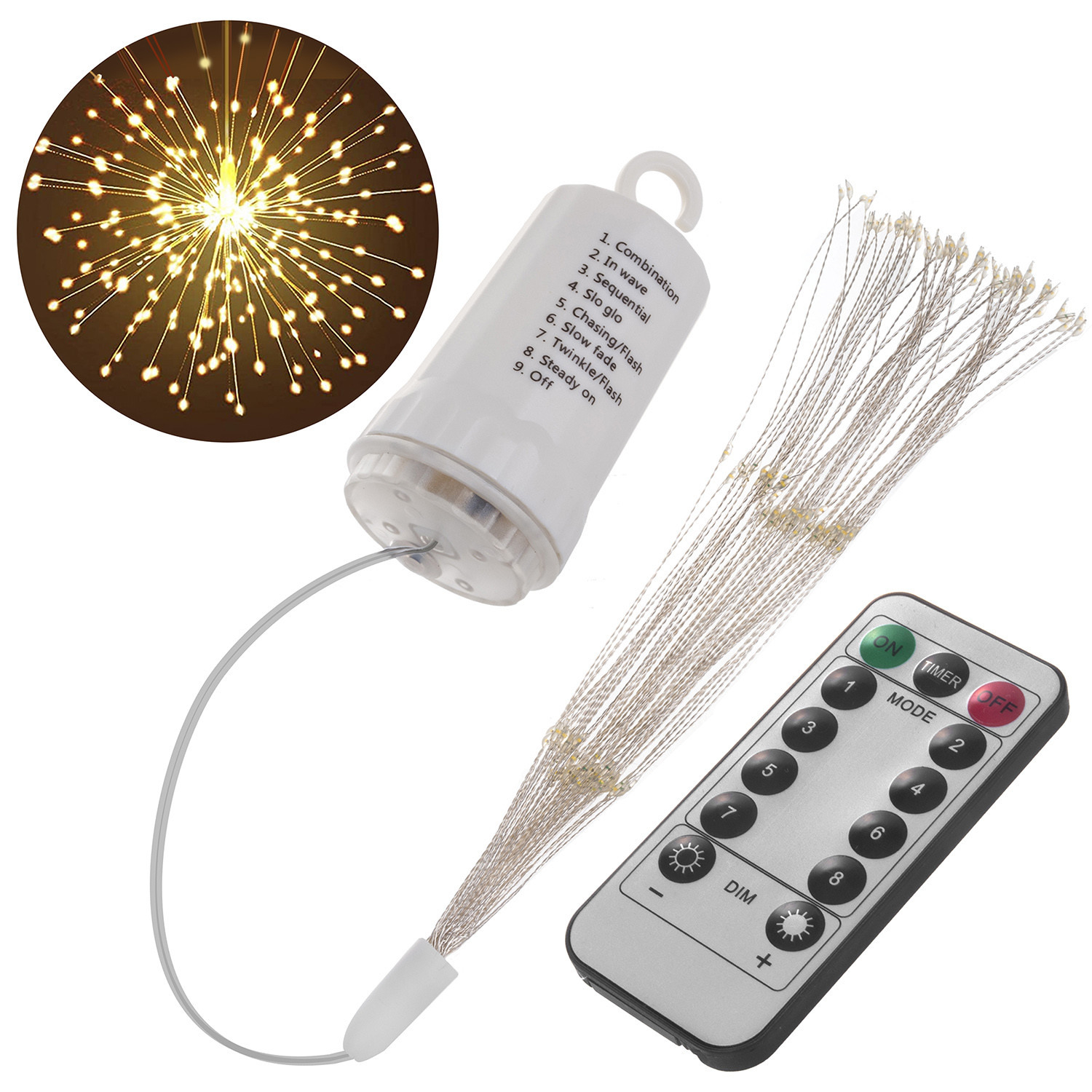 CEN-79103--Lampka LED fajerwerki / dmuchawiec Maclean MCE419Wysokiej jakości lampka dekoracyjna złożona z 40 pręcików o długości 25 cm. Sprawdzi się zarówno jako świąteczna dekoracja choinkowa, jak również jako ozdobne oświetlenie pokoju, ogrodu, altany, itp.8 