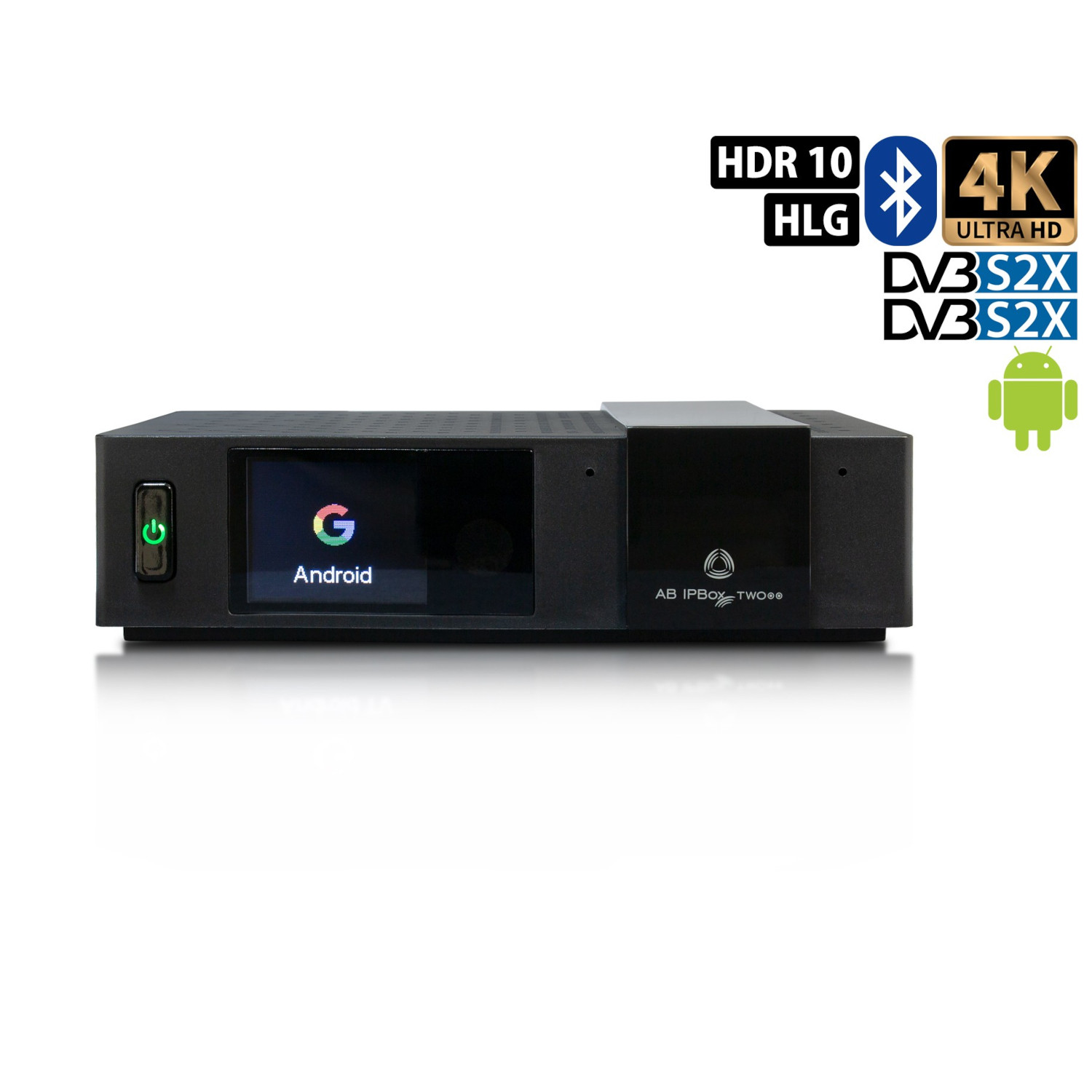 CEN-79297--AB IPBox TWO (2x tuner DVB-S2X) to odbiornik o rozdzielczości UHD (4K) i systemie operacyjnym ANDROID. Oprócz sekcji DVB, która służy do oglądania programów od dostawcy telewizji satelitarnej, możesz również korzystać z interfejsu Androida do oglądan