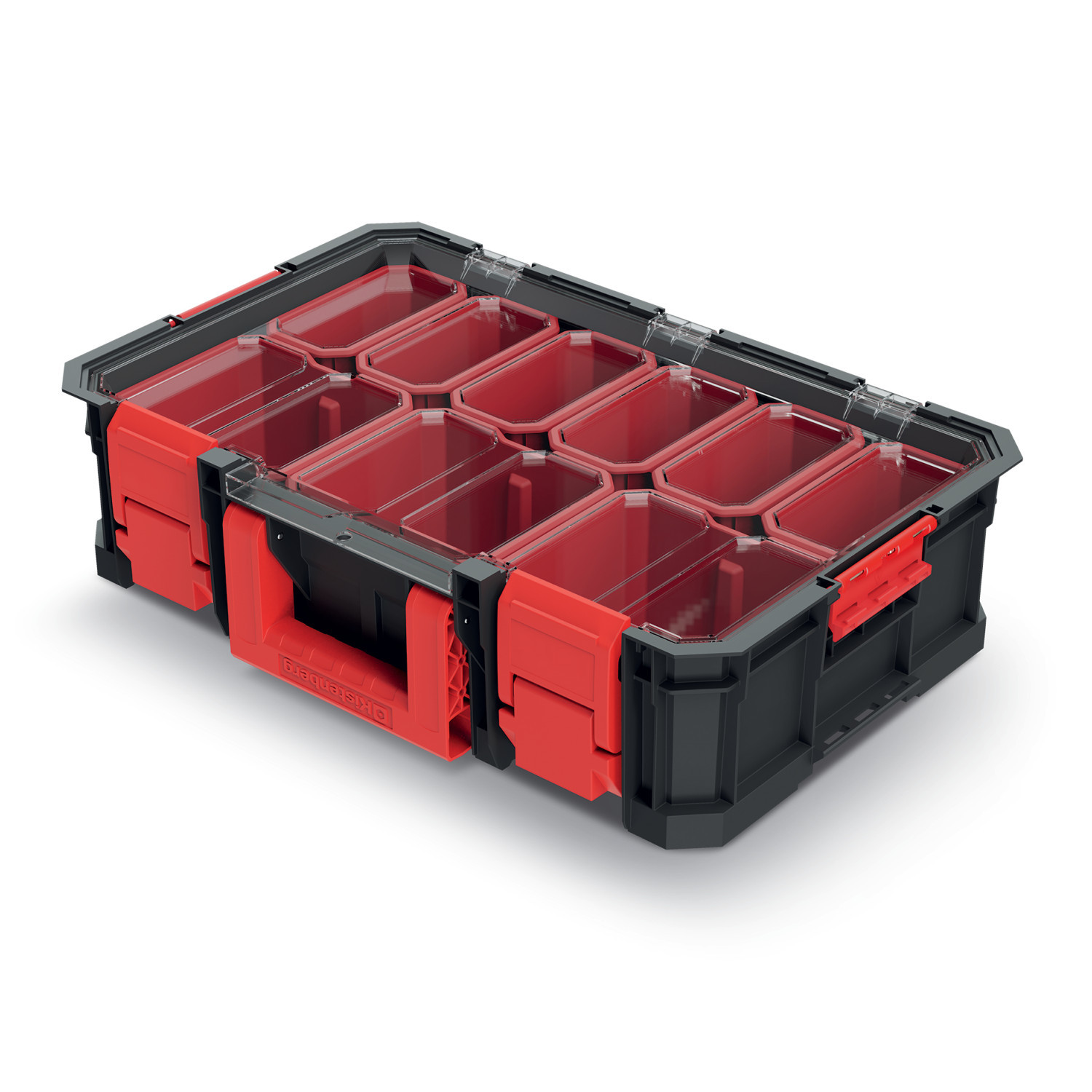 CEN-80860--Skrzynia narzędziowa - organizer KISTENBERG MODULAR SOLUTION 15 KMS553515B. Wyposażony w 9 wyjmowanych kubeczków do aranżacji przestrzeni wewnętrznej. Zapięcia z ABS oraz metalowe zawiasy. Wymiary: 517 x 331 x 134 mm. Ładowność do 20 kg. Kompatybilno