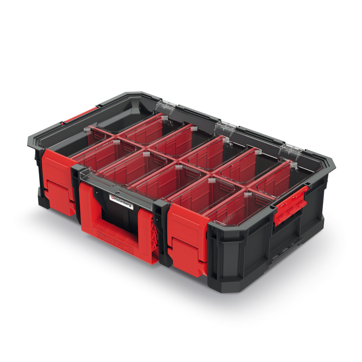 CEN-80861--Skrzynia narzędziowa - organizer KISTENBERG MODULAR SOLUTION 15 PLUS KMS553515S. Wyposażona w 11 wyjmowanych przegród do aranżacji przestrzeni wewnętrznej. Zapięcia z ABS oraz metalowe zawiasy. Ładowność do 20 kg. Wymiary: 517 x 331 x 134 mm. Kompaty