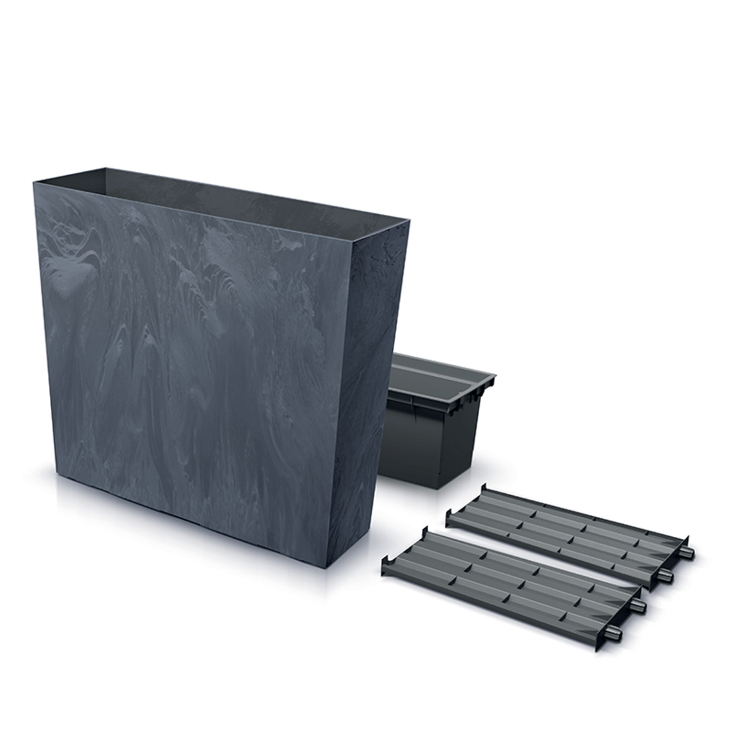 CEN-81336--Doniczka URBI CASE TOWER BETON EFFECT - antracytowy