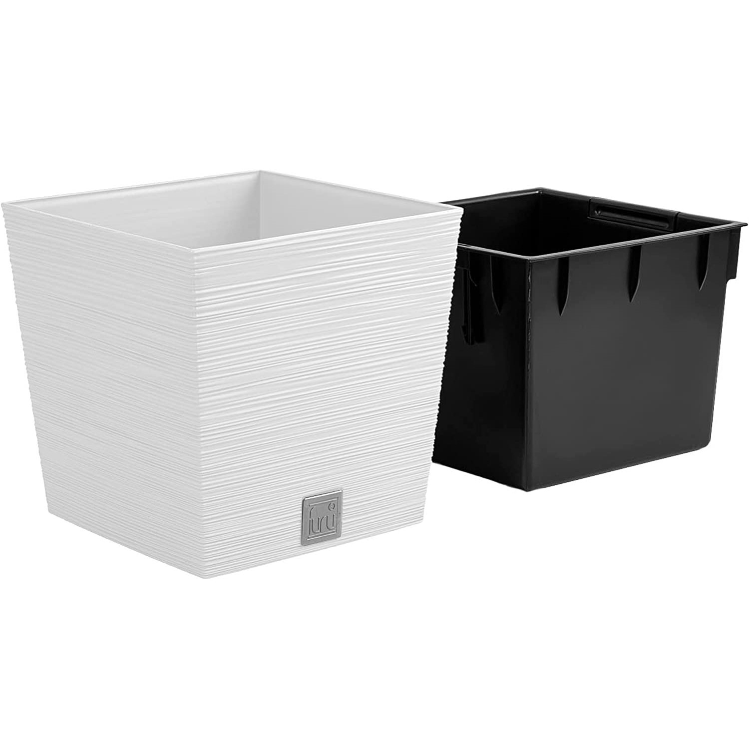 CEN-81381--Doniczka FURU SQUARE LOW - biały