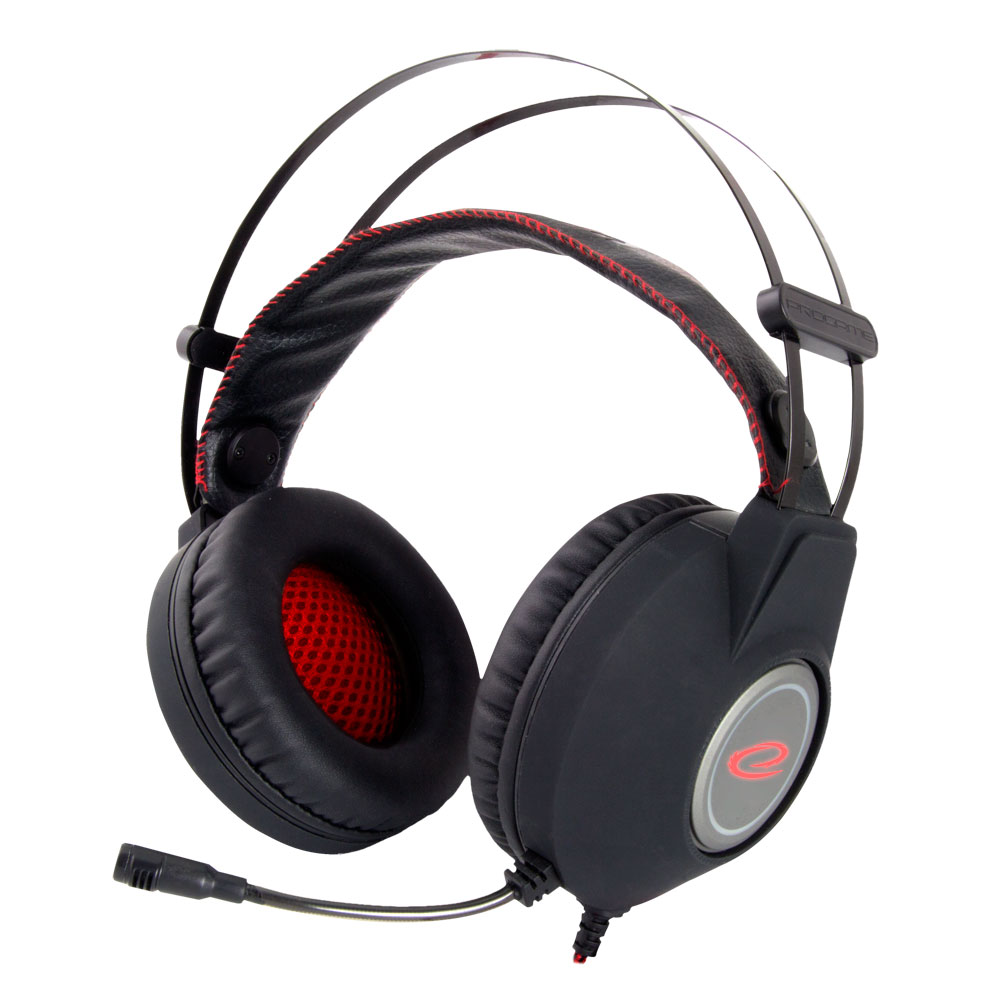 ESP-EGH440--Klasyczne, podświetlane słuchawki stereofoniczne dla graczy z wysokiej jakości mikrofonem i płynną regulacją głośności. Elastyczny pałąk nagłowny posiada obustronną regulację długości dzięki czemu idealnie dopasowuje się do kształtu głowy. Duże podus