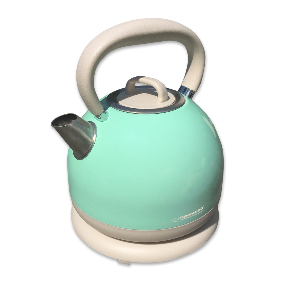 ESP-EKK030G--Elegancki czajnik bezprzewodowy wykonany z wysokiej jakości stali nierdzewnej. Utrzymany jest w stylistyce retro, co sprawia, że sprawdzi się w każdym wnętrzu. Wyposażony w wygodny, wbudowany element grzewczy. Łatwe stawianie czajnika na podstawie. N