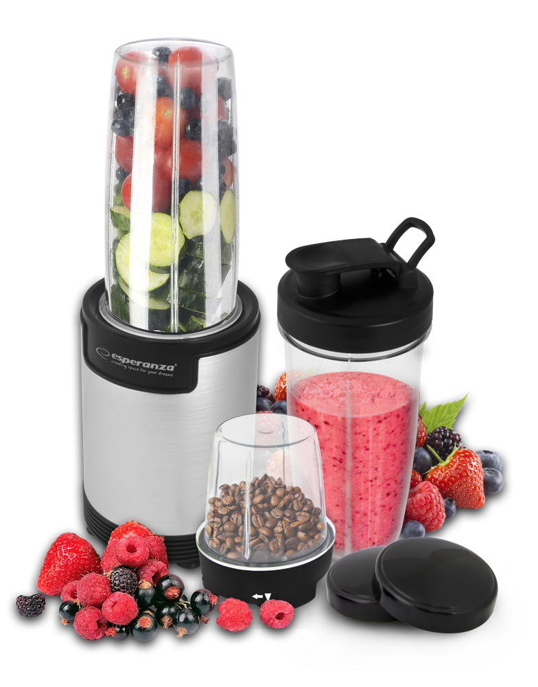 ESP-EKM030--Nutriblender Esperanza NUTRI BOMB wyposażony jest w mocny i trwały silnik, dzięki czemu może wydobyć składniki odżywcze głęboko ukryte w nasionach, ziarnach, orzechach, owocach, warzywach i innych pokarmach. Doskonale sprawdza się nie tylko w przygot