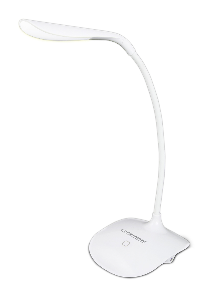 ESP-ELD103W--Nowoczesny model lampki biurkowej LED. Diody LED lampy świecą jasnym białym światłem, zbliżonym do dziennego, kt&amp;oacute;rer nie męczy oczu. Dzięki ruchomemu ramieniu można obr&amp;oacute;cić ja i ustawić&amp;nbsp;pod dowolnym kątem. S