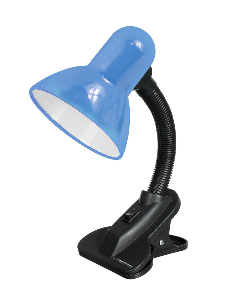 ESP-ELD106B--Lampka biurkowa z klipsem, kt&amp;oacute;ry umożliwia łatwy i szybki montaż lampki do biurka. Elastyczne ramię umożliwia ustawienie lampki pod dowolnym kątem. W lampce można instalować żar&amp;oacute;wki LED z gwintem E27 i mocą do 12W.Elasty