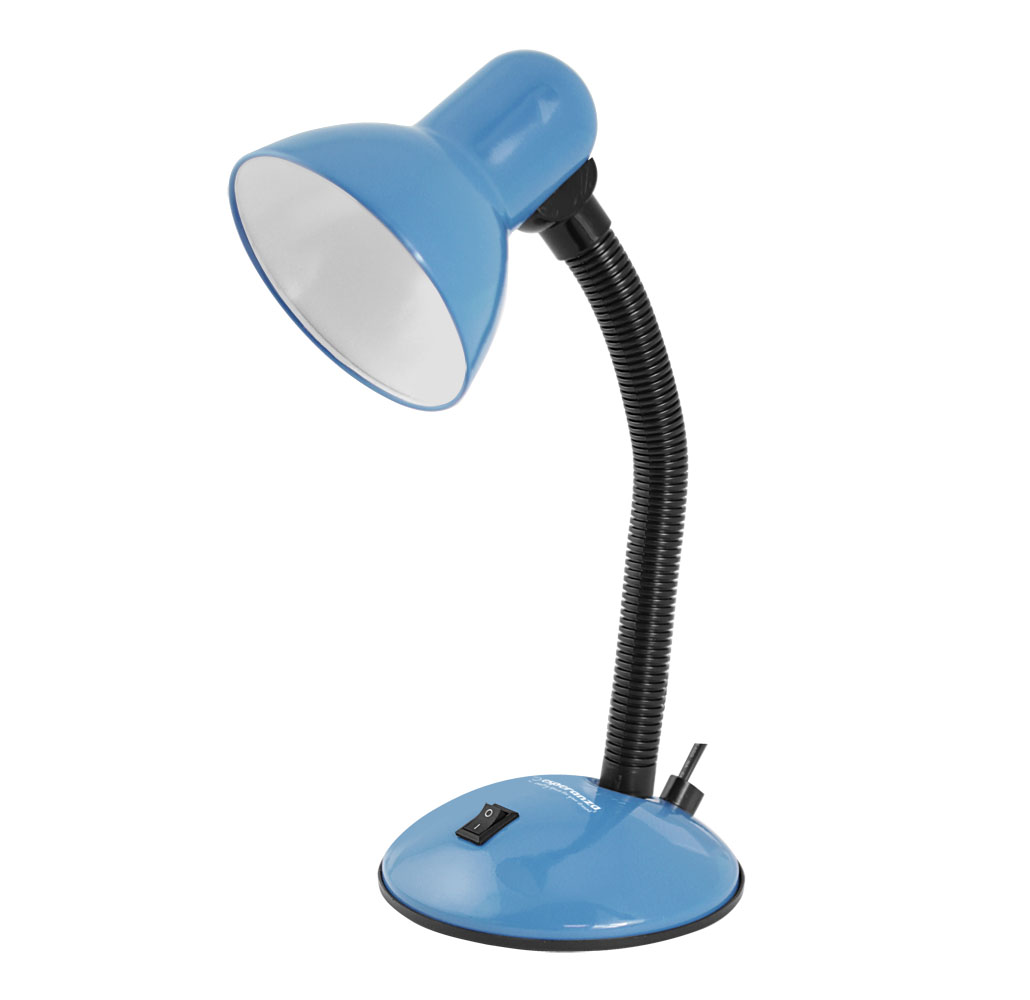 ESP-ELD107B--Lampka biurkowa z dużą, stabilną podstawką. Elastyczne ramię umożliwia ustawienie lampki pod dowolnym kątem. W lampce można instalować żar&amp;oacute;wki LED z gwintem E27 i mocą do 12W.Elastyczne ramięPrzełącznik włącz/wyłączGwint: E27Moc żar&am