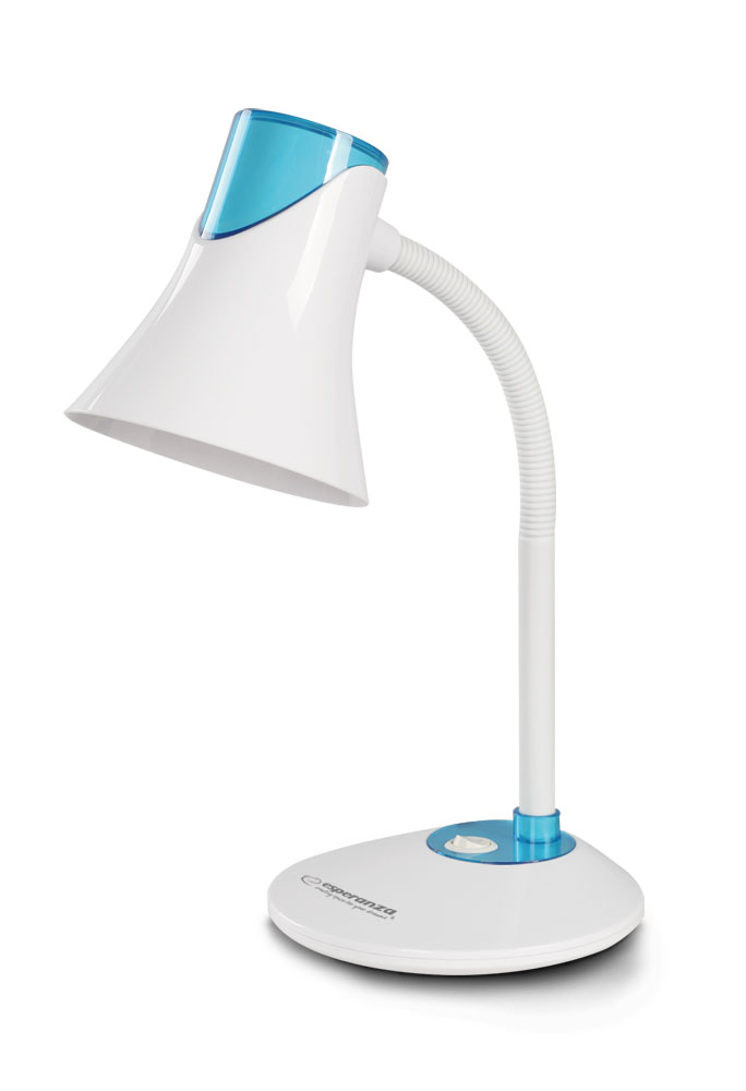ESP-ELD111B--Lampka biurkowa z dużą, stabilną podstawką. Elastyczne ramię umożliwia ustawienie lampki pod dowolnym kątem. W lampce można instalować żar&amp;oacute;wki LED z gwintem E27 i mocą do 12W.Elastyczne ramięPrzełącznik włącz/wyłączGwint: E27Moc żar&am