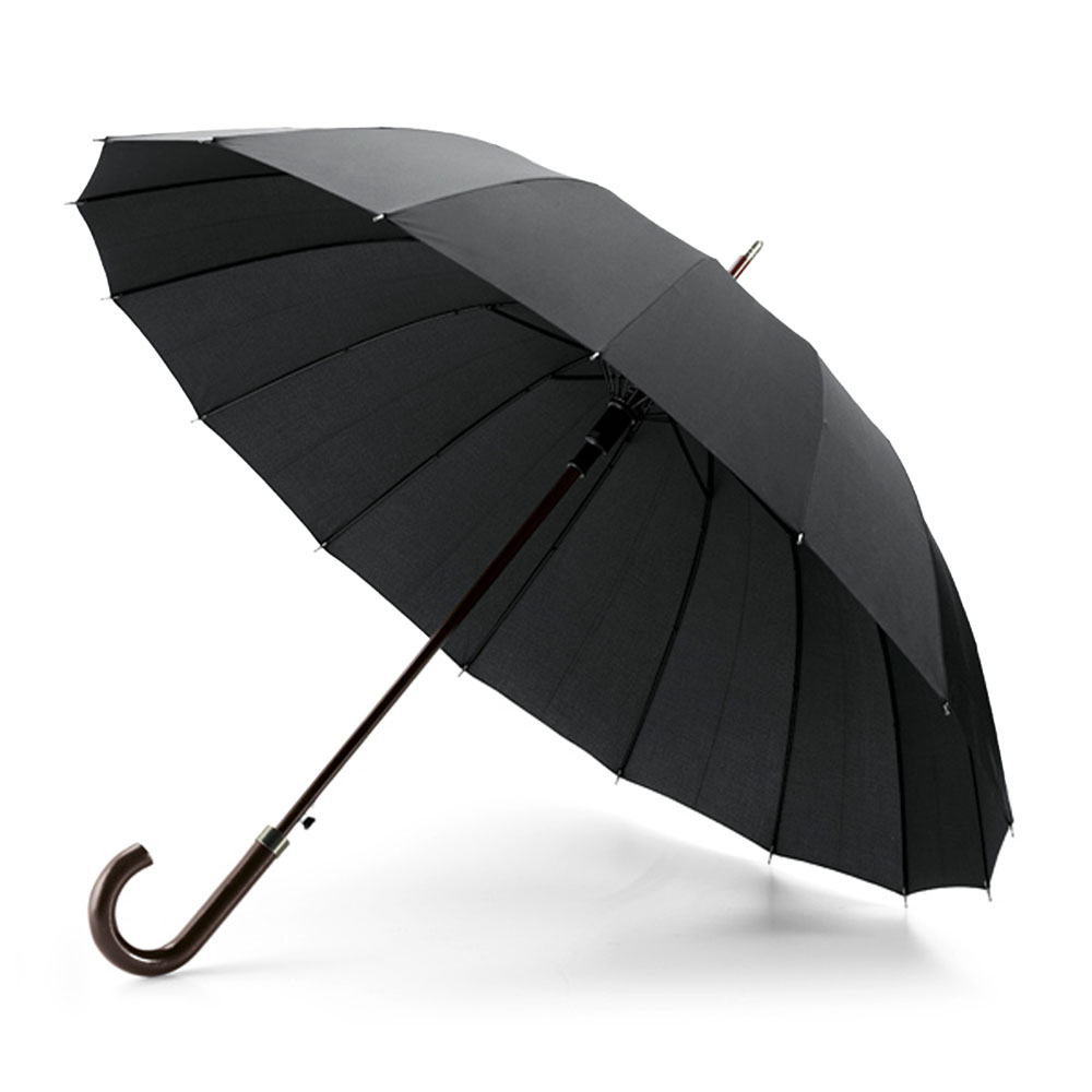 ESP-EOU001K--Duży, komfortowy parasol prosty, z automatycznym mechanizmem otwierającym.Czaszę parasola zrobiono z wodoodpornego poliestru. Trzon parasola wykonany z zabarwionego na czarno metaluKonstrukcja 16-to ramienna - najwyższa odporność na silne podmuchy wi
