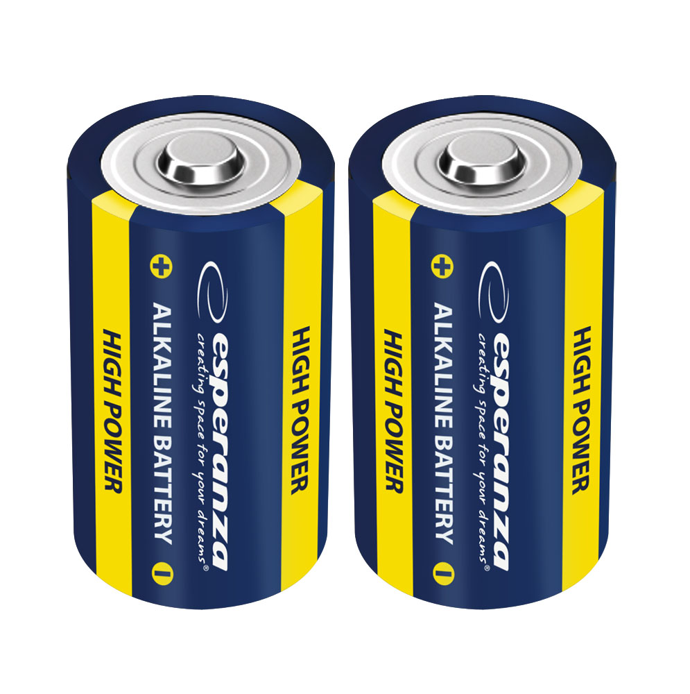ESP-EZB106--Najwyższej jakości baterie alkaliczne Esperanza typu D (LR20 / R20 / MN1300 / MONO / AM1 / E95).Przeznaczone do codziennego użytku w urządzeniach o wysokim jak i średnim poborze mocy. Idealne do latarek, radia, zabawek elektronicznych, przenośnego sp