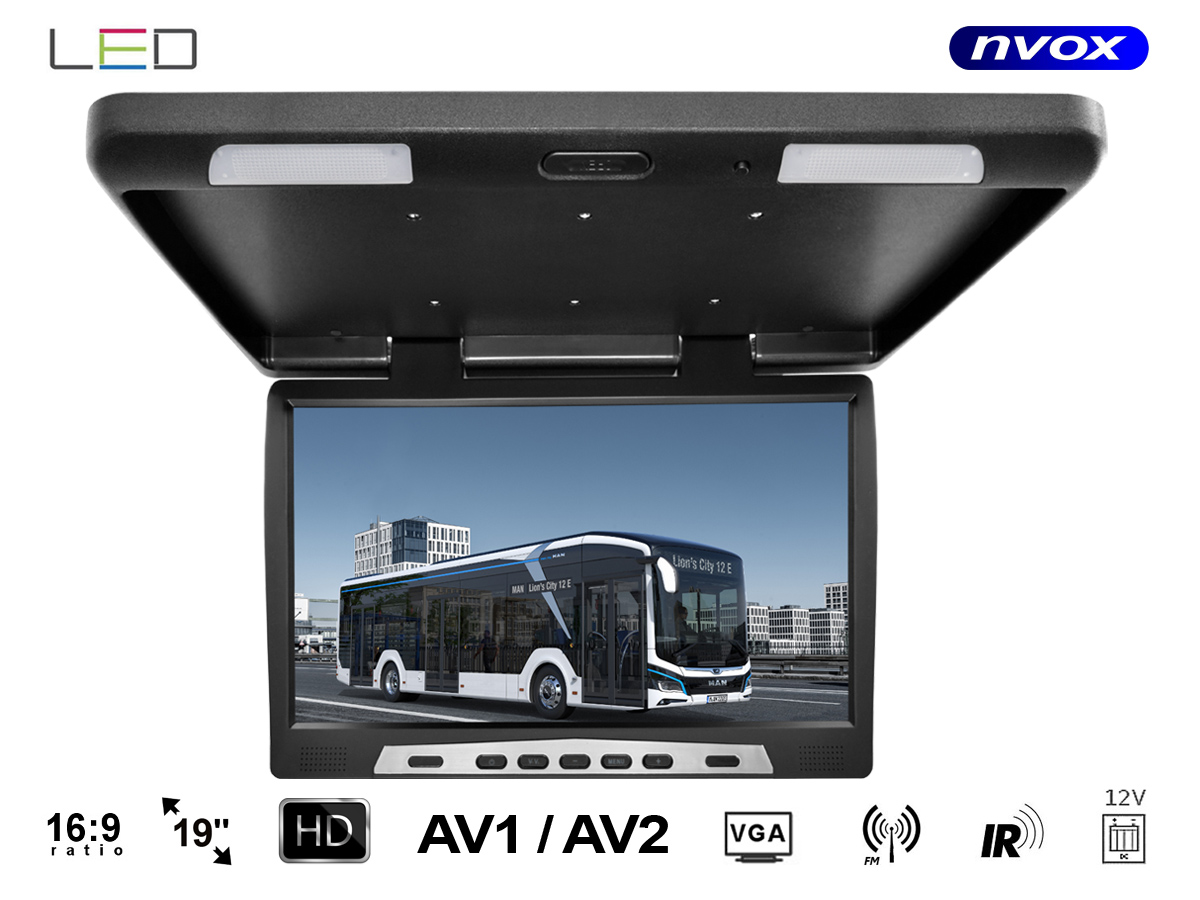 NVOX RF 1980 IR FM VGA BL--- obsługa dwóch źródeł obrazu video AV1/AV2- nadajnik transmiter IR na podczerwień do bezprzewodowych słuchawek IR (dostępne w ofercie)- nadajnik transmiter FM do bezprzewodowego podłączenia do radioodtwarzacza w samochodzie- wejście VGA- najsolidnie