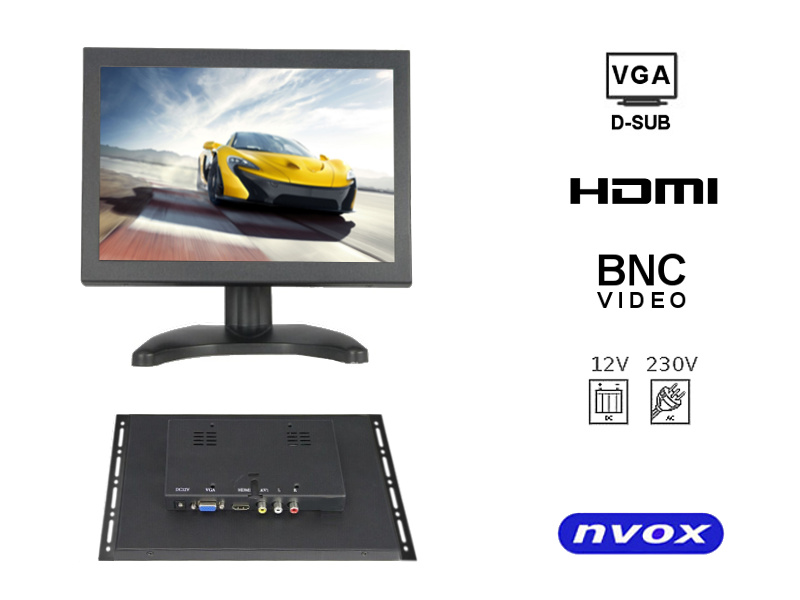NVOX OP801VH--- markowa matryca Digital LED Hi-Contrast o podwyższonej jasności, kontraście oraz ostrości- zwiększona czytelność ekranu w słońcu- zaawansowany wysokoprzepuszczalny filtr kolorów- solidna metalowa obudowa- wejście VGA- wejście HDMI- idealny do zasto